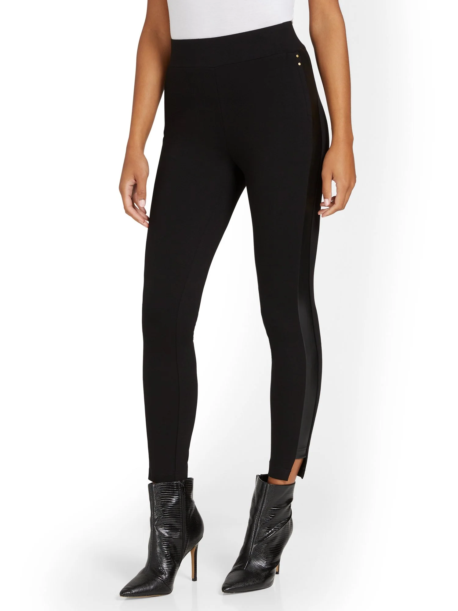 Faux-Leather Panel Legging - Image 3