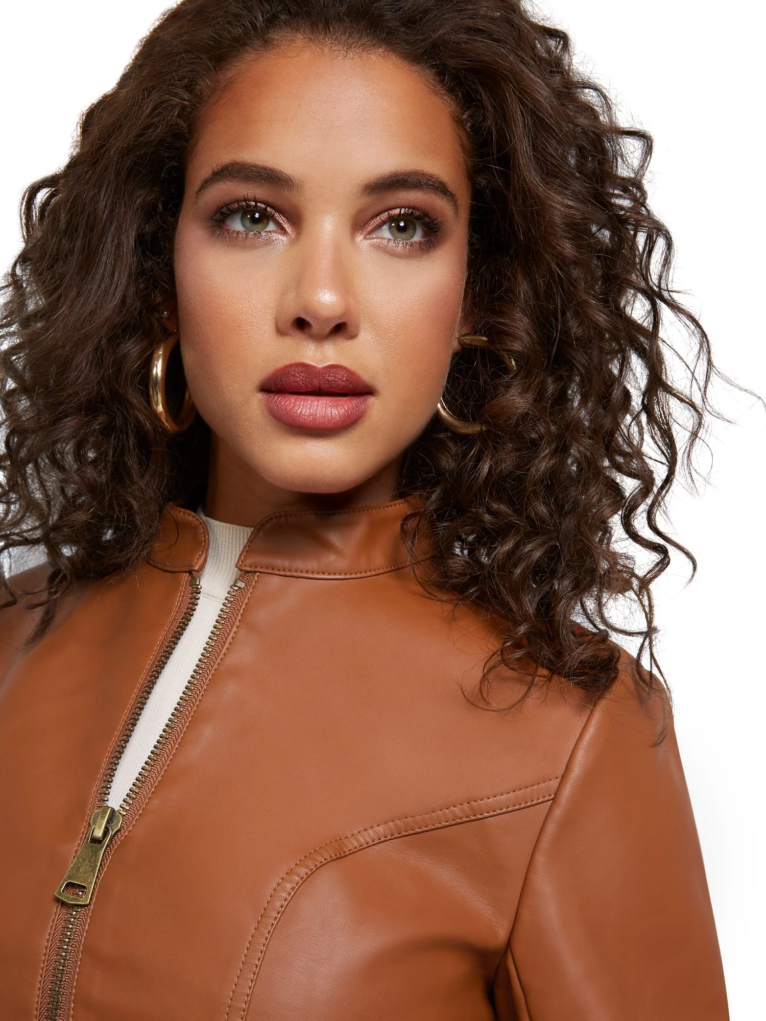 Faux Leather Peplum Jacket - Image 17