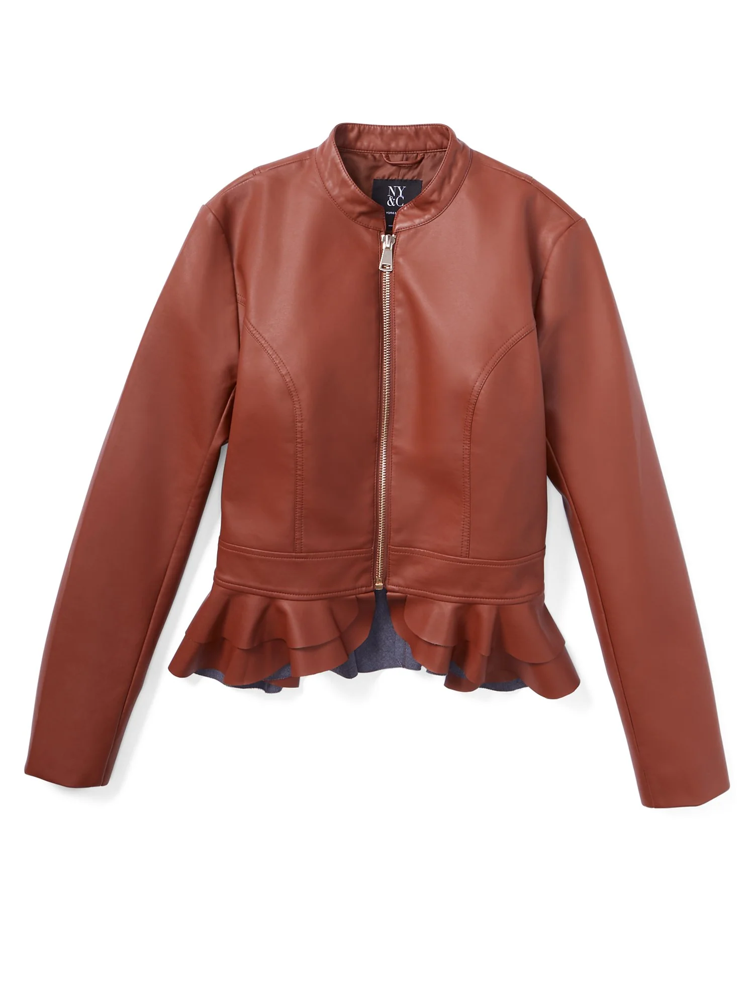 Faux-Leather Peplum Jacket - Image 9