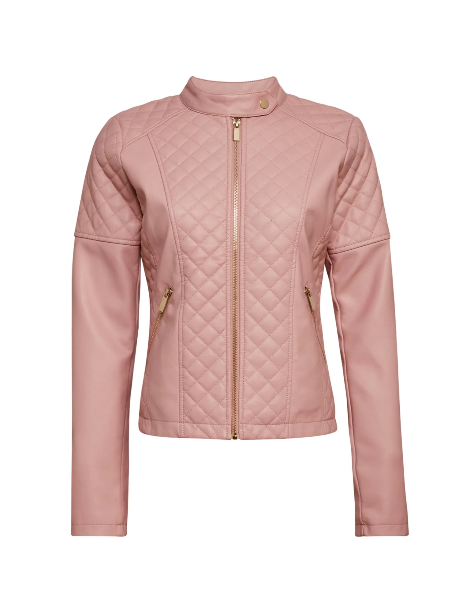 Faux-Leather Quilted Jacket - Image 12