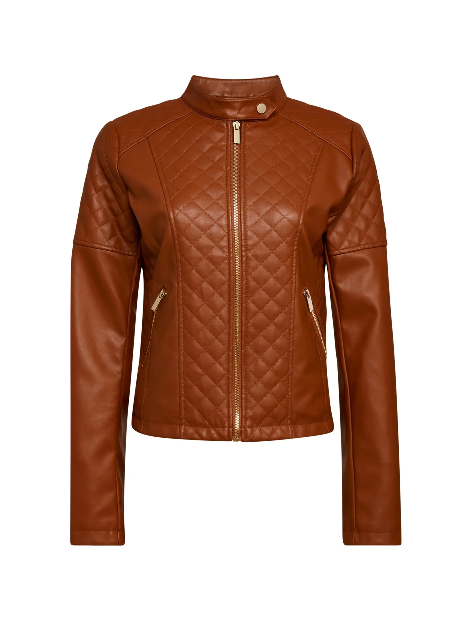 Faux-Leather Quilted Jacket - Image 27