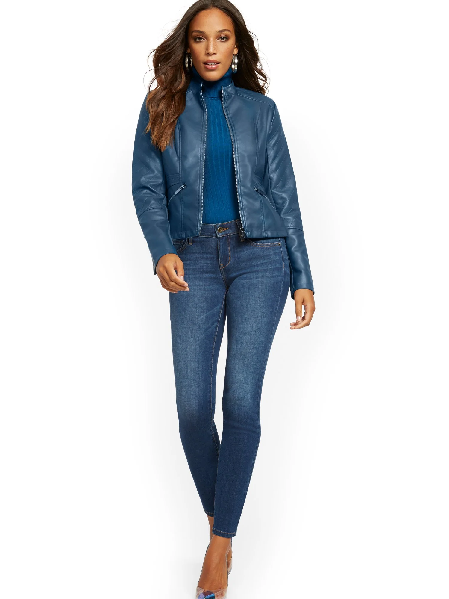 Faux-Leather Quilted Jacket - Image 7