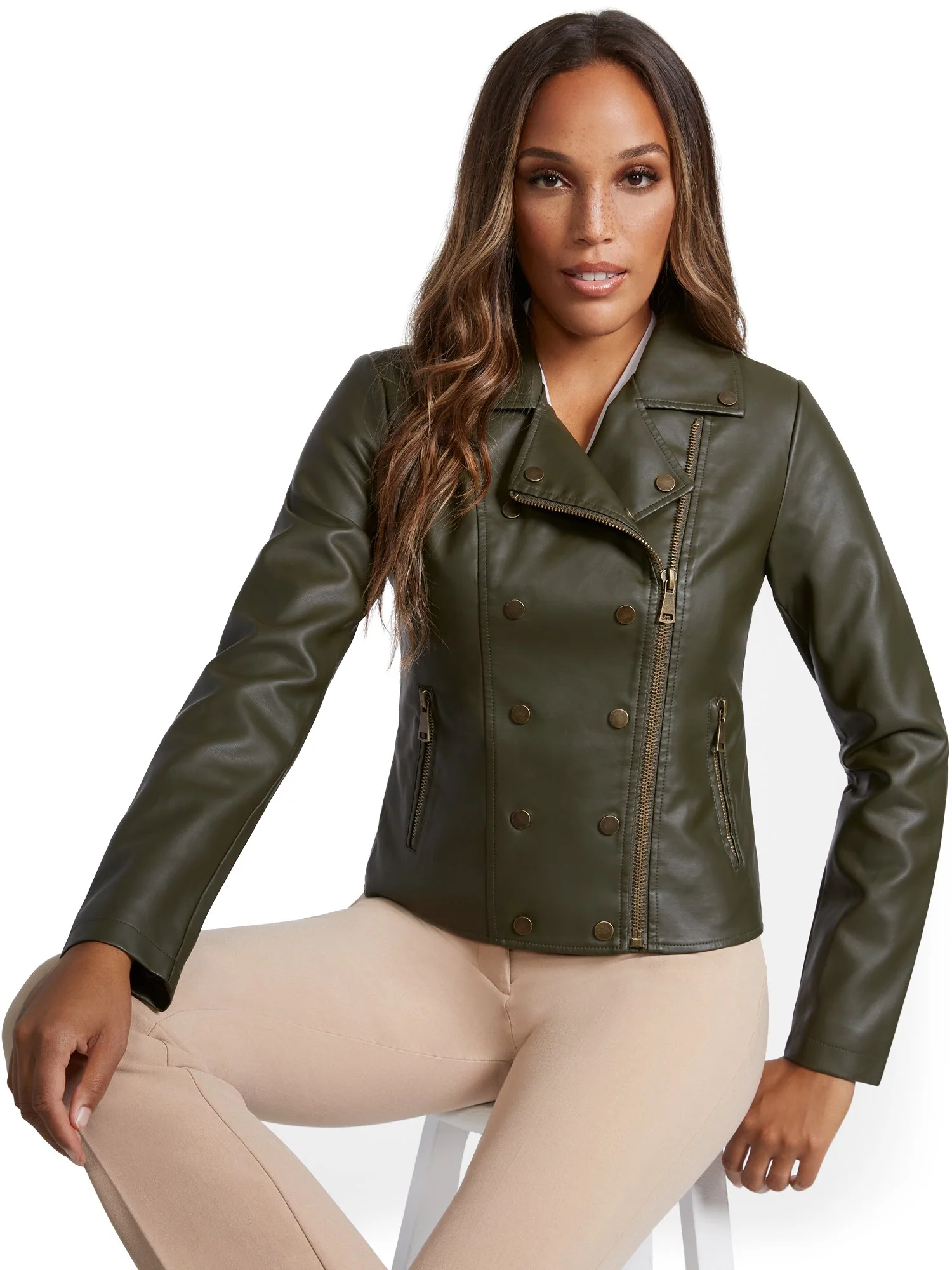 Faux-Leather Snap Moto Jacket - Image 6