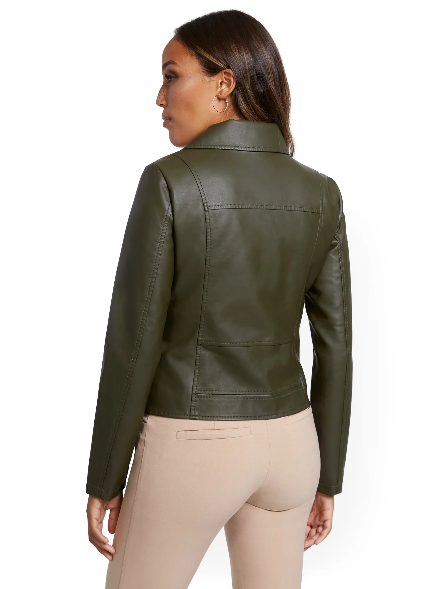 Faux-Leather Snap Moto Jacket - Image 8