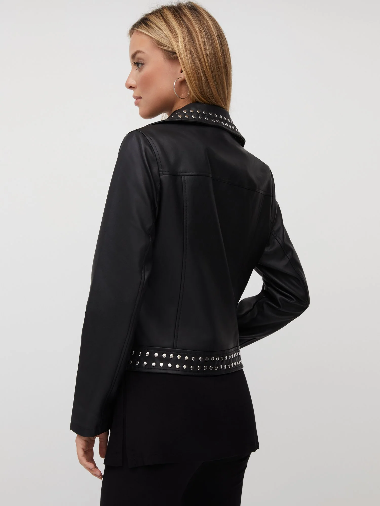 Faux-Leather Studded Jacket - Image 3