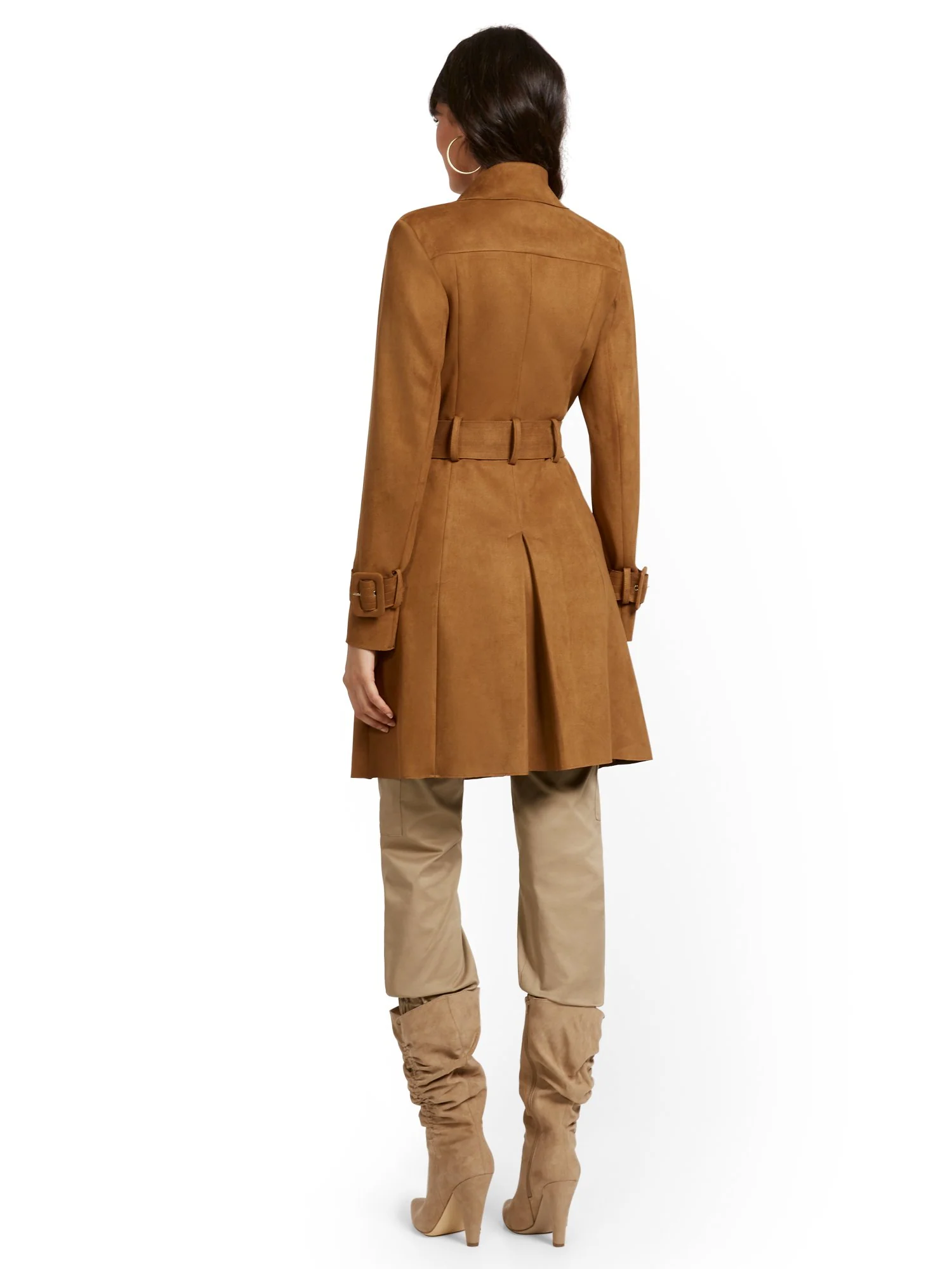 Faux-Suede Belted Trenchcoat - Image 22