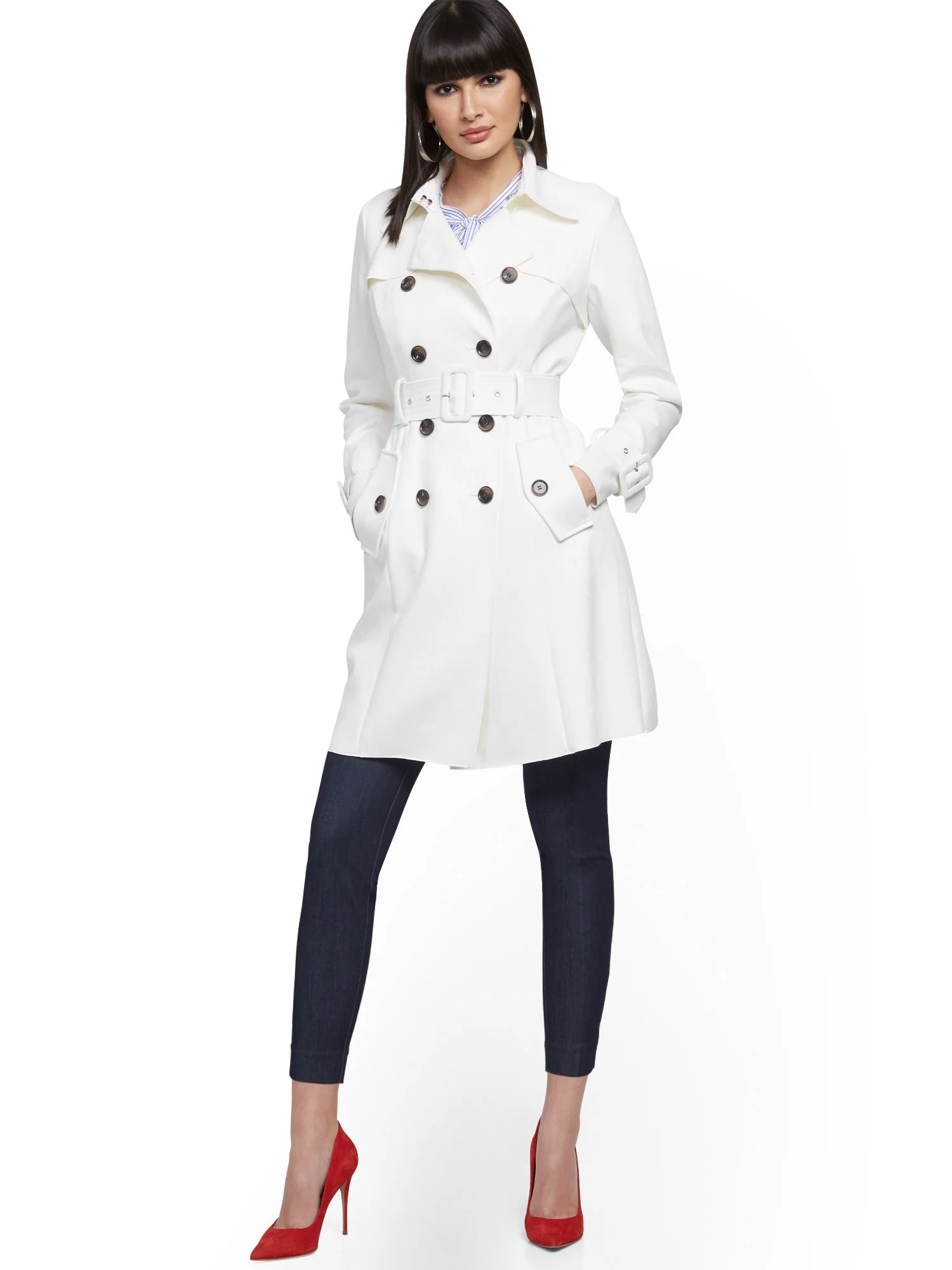 Faux-Suede Belted Trenchcoat - Image 5