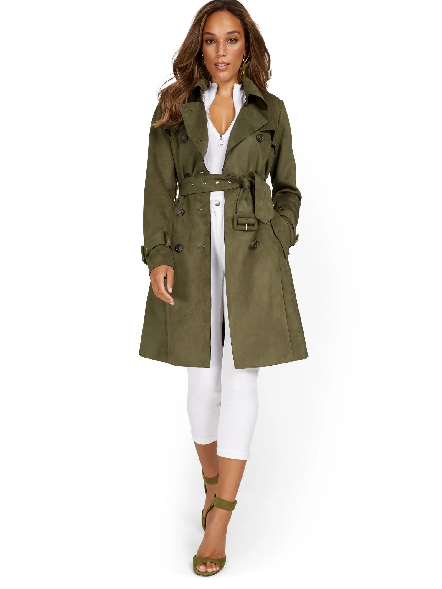 Faux-Suede Belted Trenchcoat - Image 7