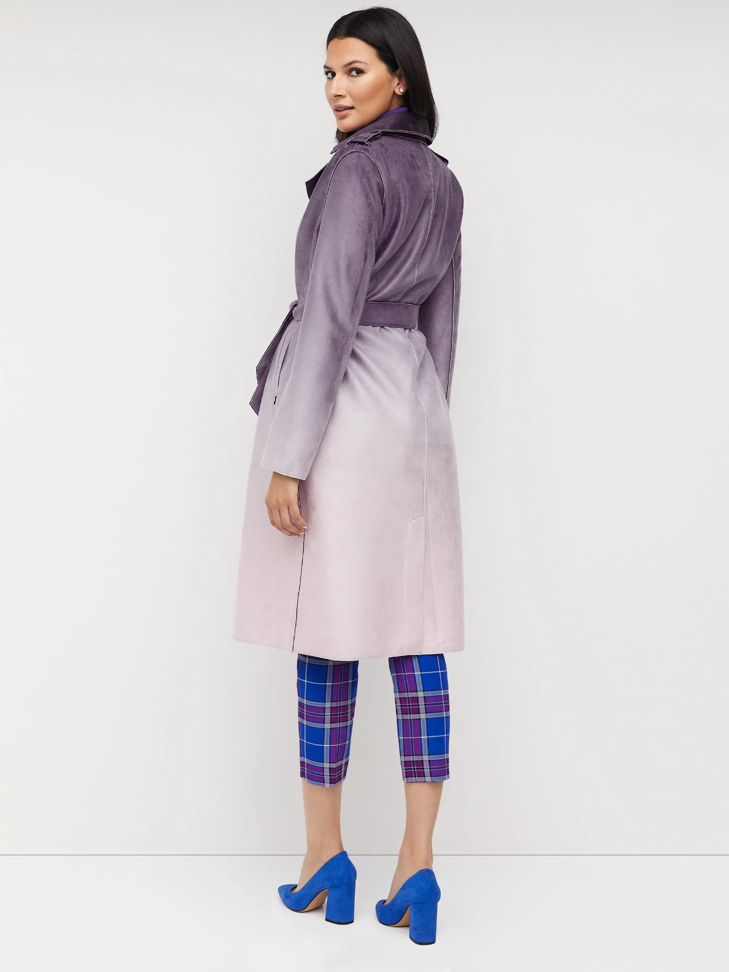 Faux-Suede Tie-Dye Trench Coat - Image 3