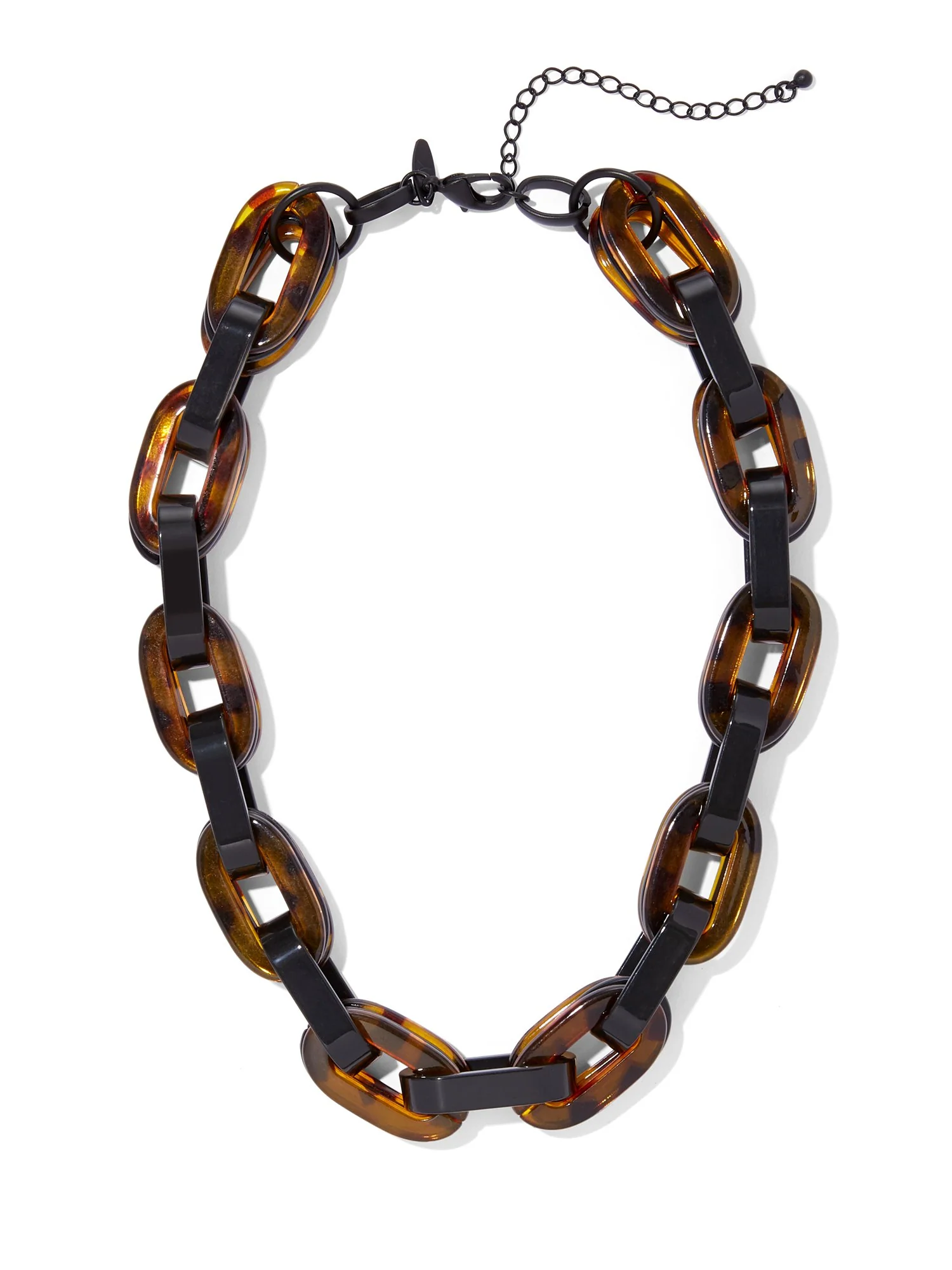 Faux-Tortoise Chain-Link Collar Necklace