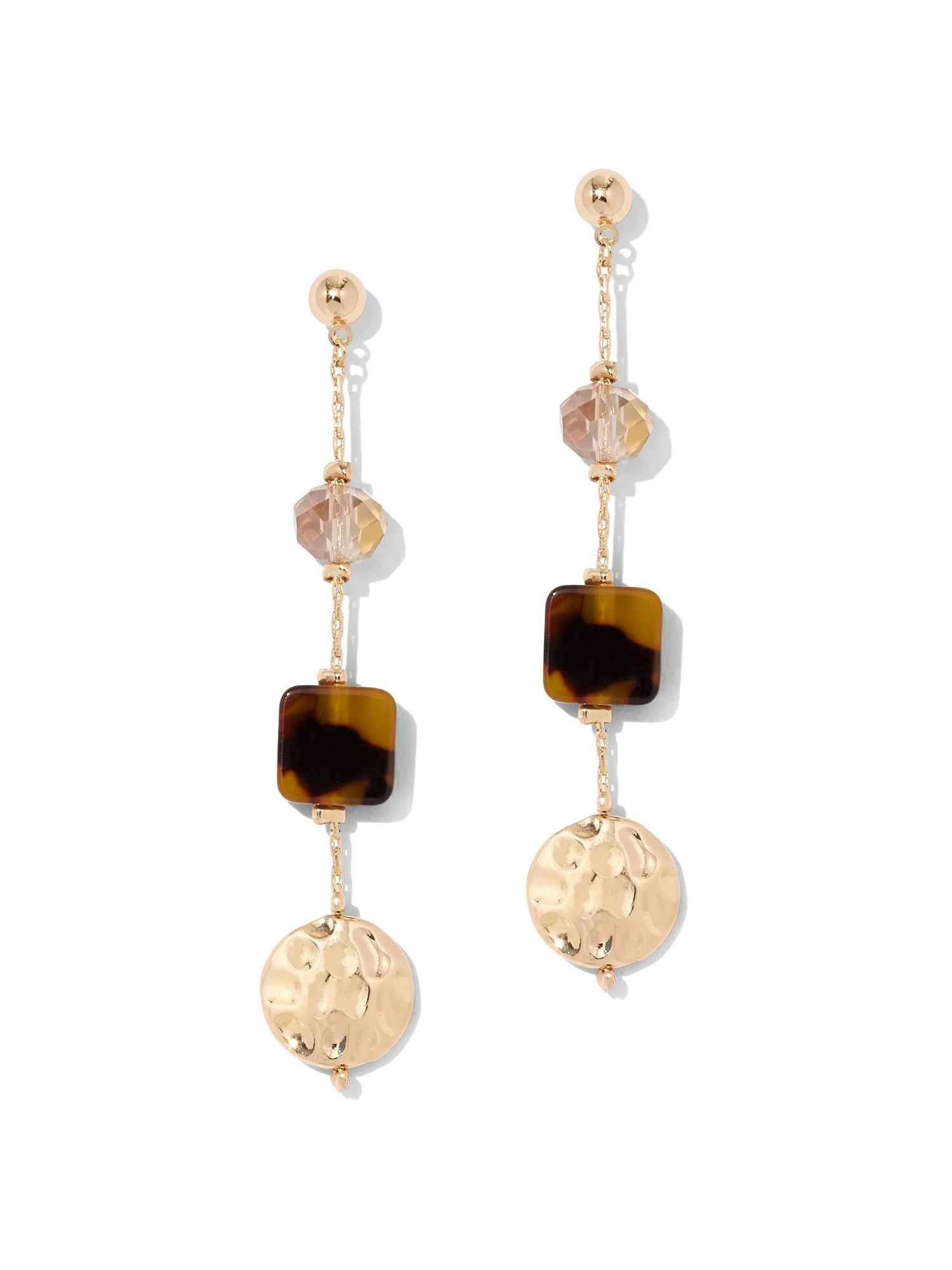 Faux-Tortoise Linear Drop Earring