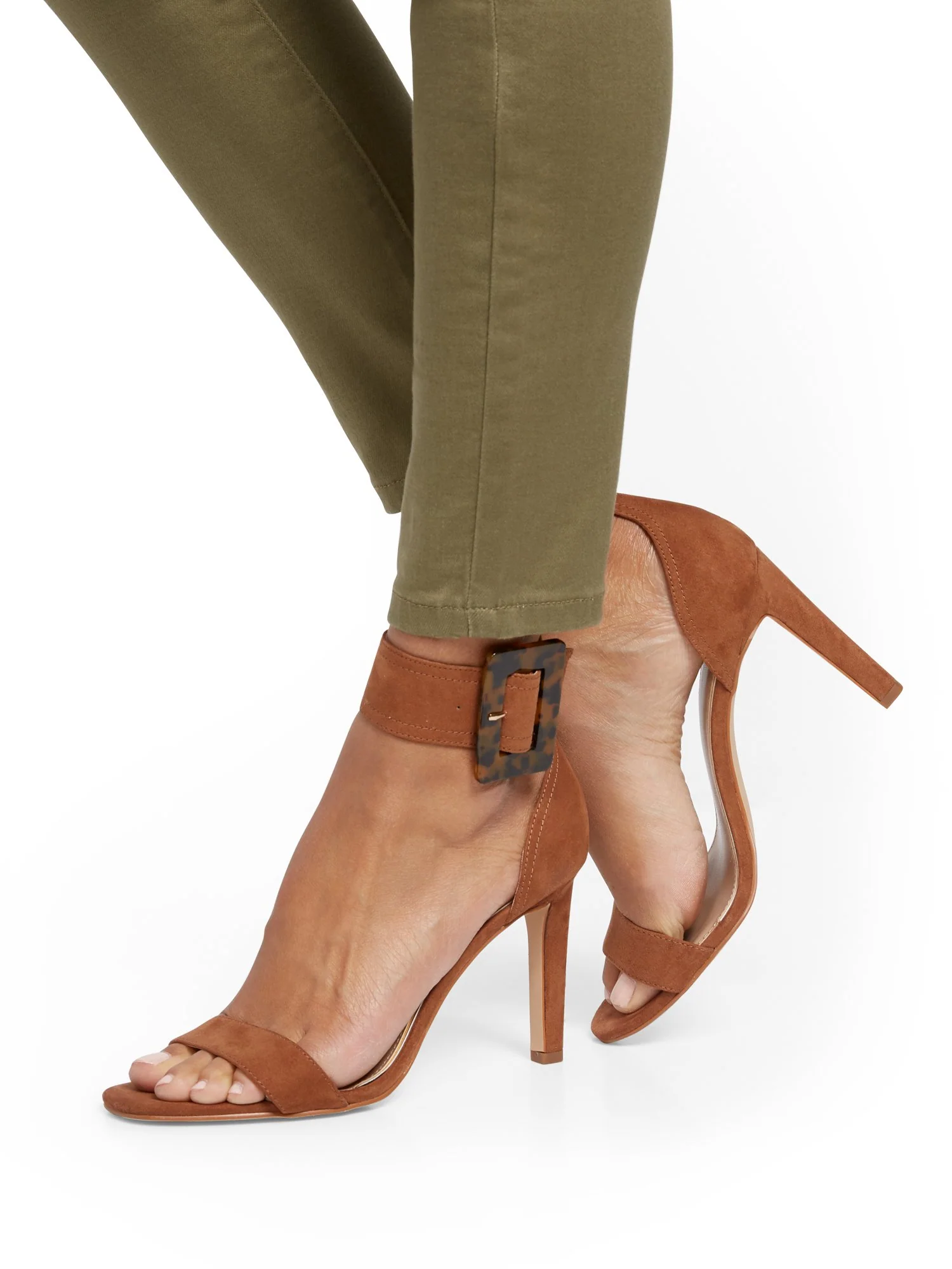 Feel Good High-Waisted No Gap Pull-On Super-Skinny Ankle Jeans - Olive - Image 4