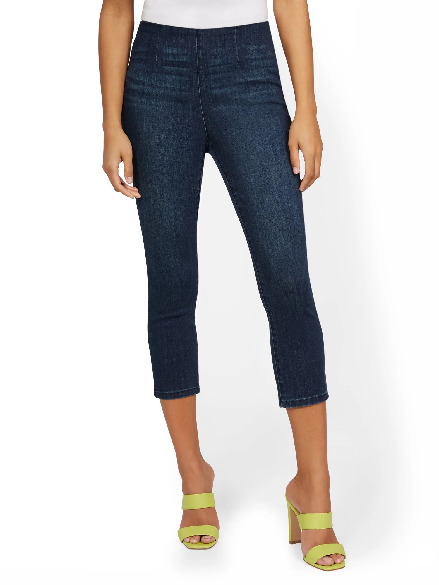Feel Good High-Waisted No Gap Pull-On Super-Skinny Capri Jeans - Foxy Blue - Image 7