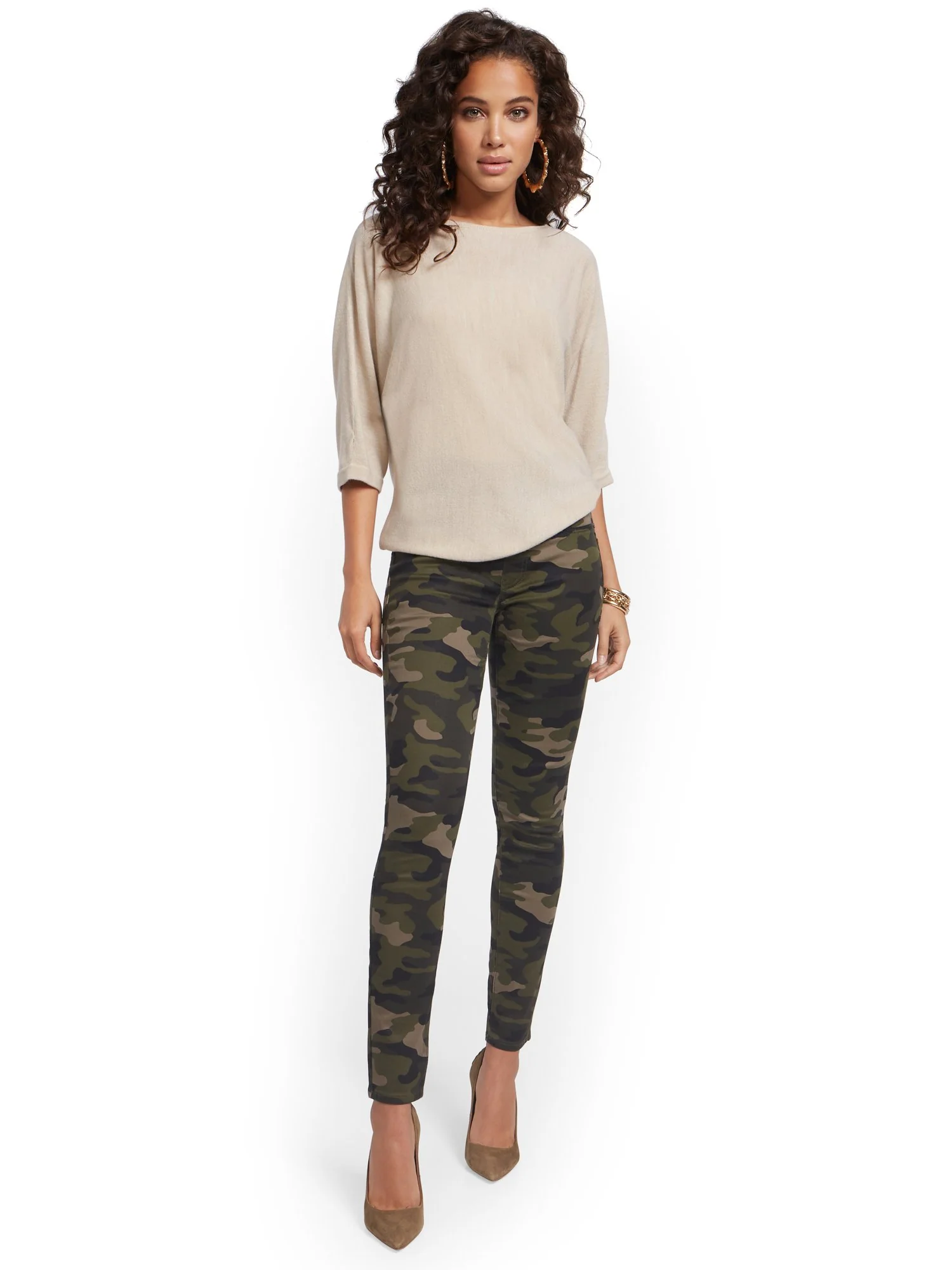 Feel Good High-Waisted No Gap Pull-On Super-Skinny Jeans - Camo - Image 5