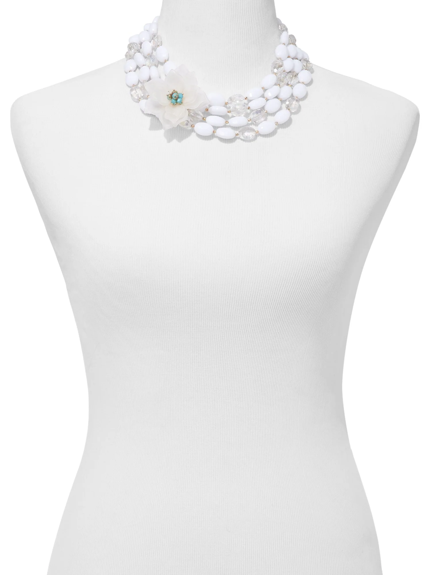 Floral Beaded Collar Necklace - Image 2