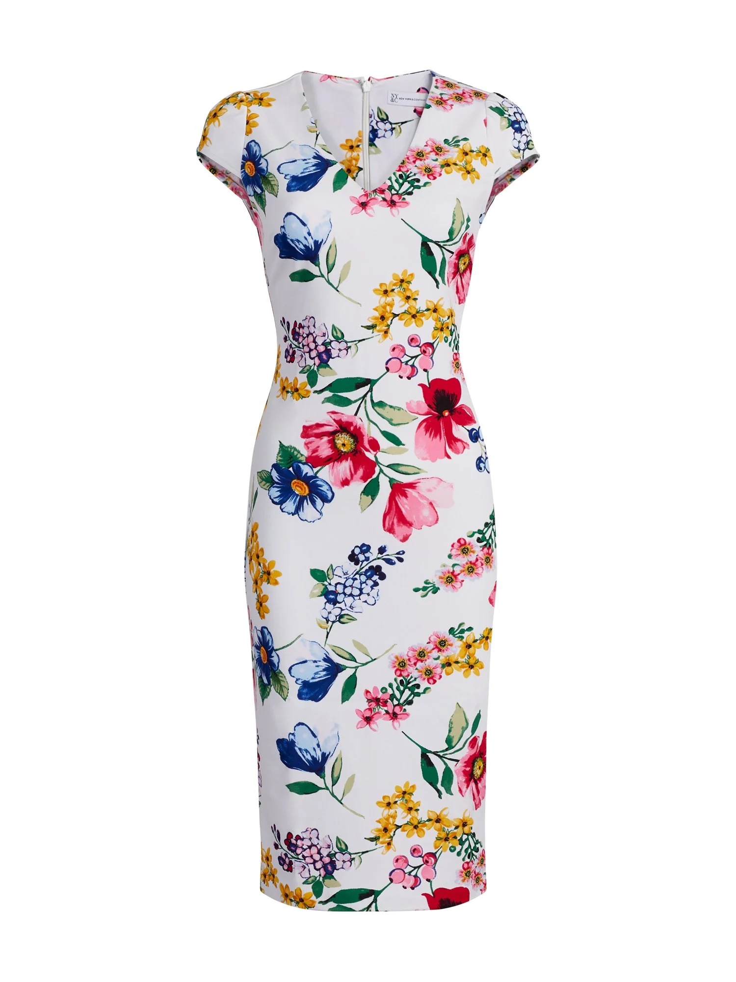 Floral Cap-Sleeve Sheath Dress - Image 2