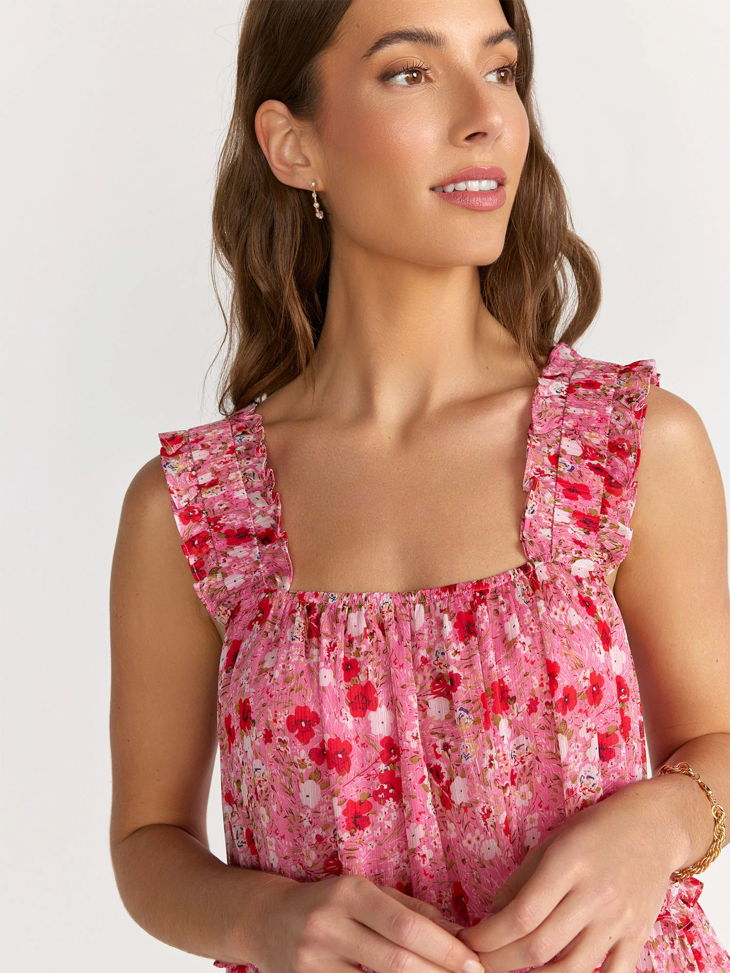 English Factory Floral Chiffon Flounce Mini Dress - Brands We Love - Image 3