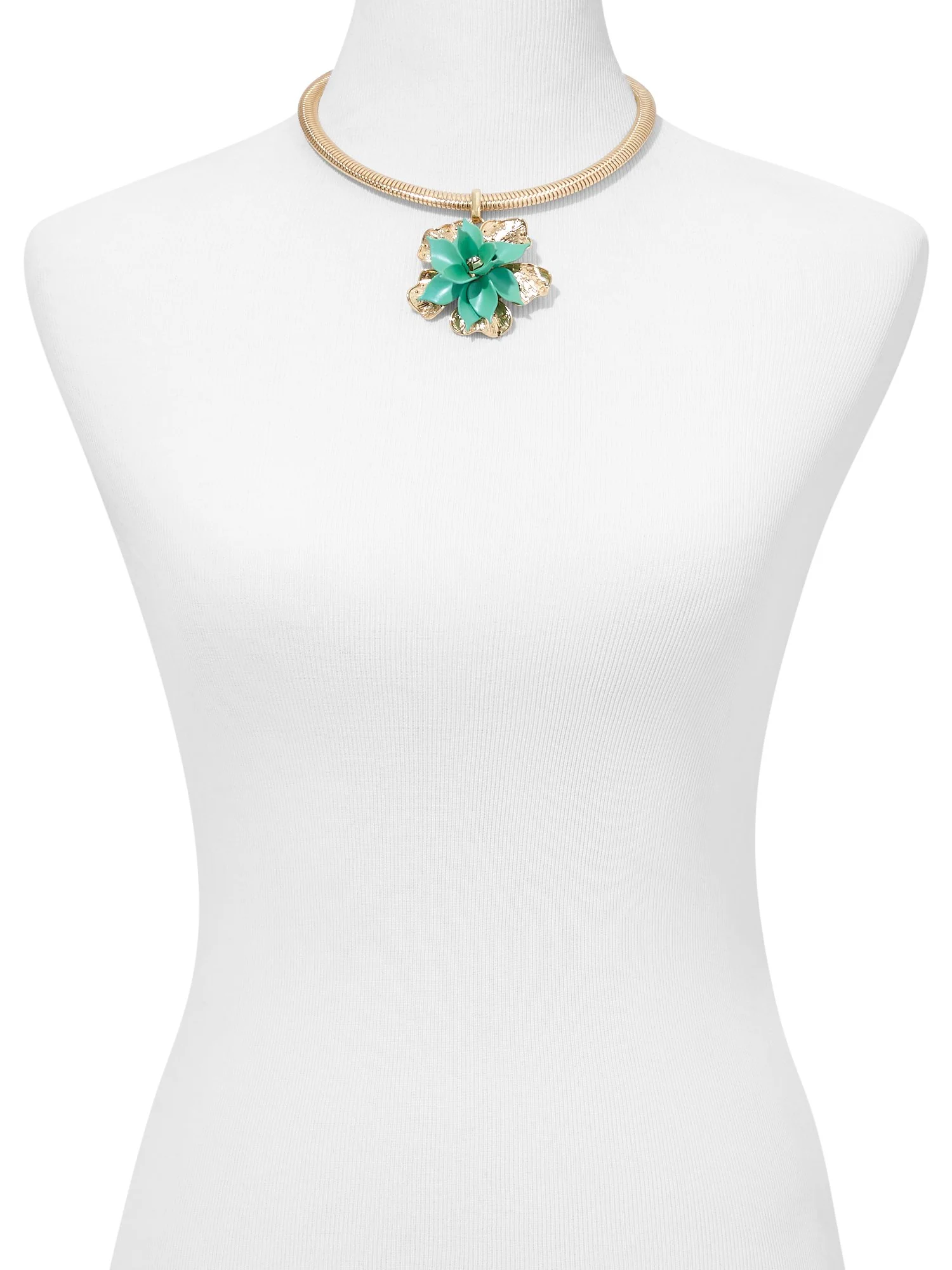 Floral Collar Pendant Necklace - Image 2