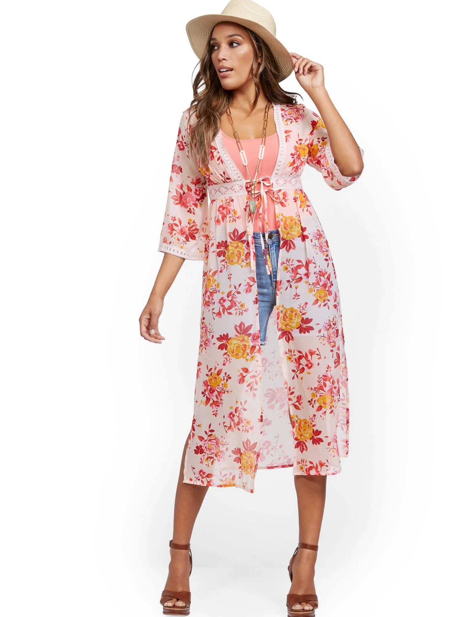 Floral Crochet-Trim Duster - Image 4