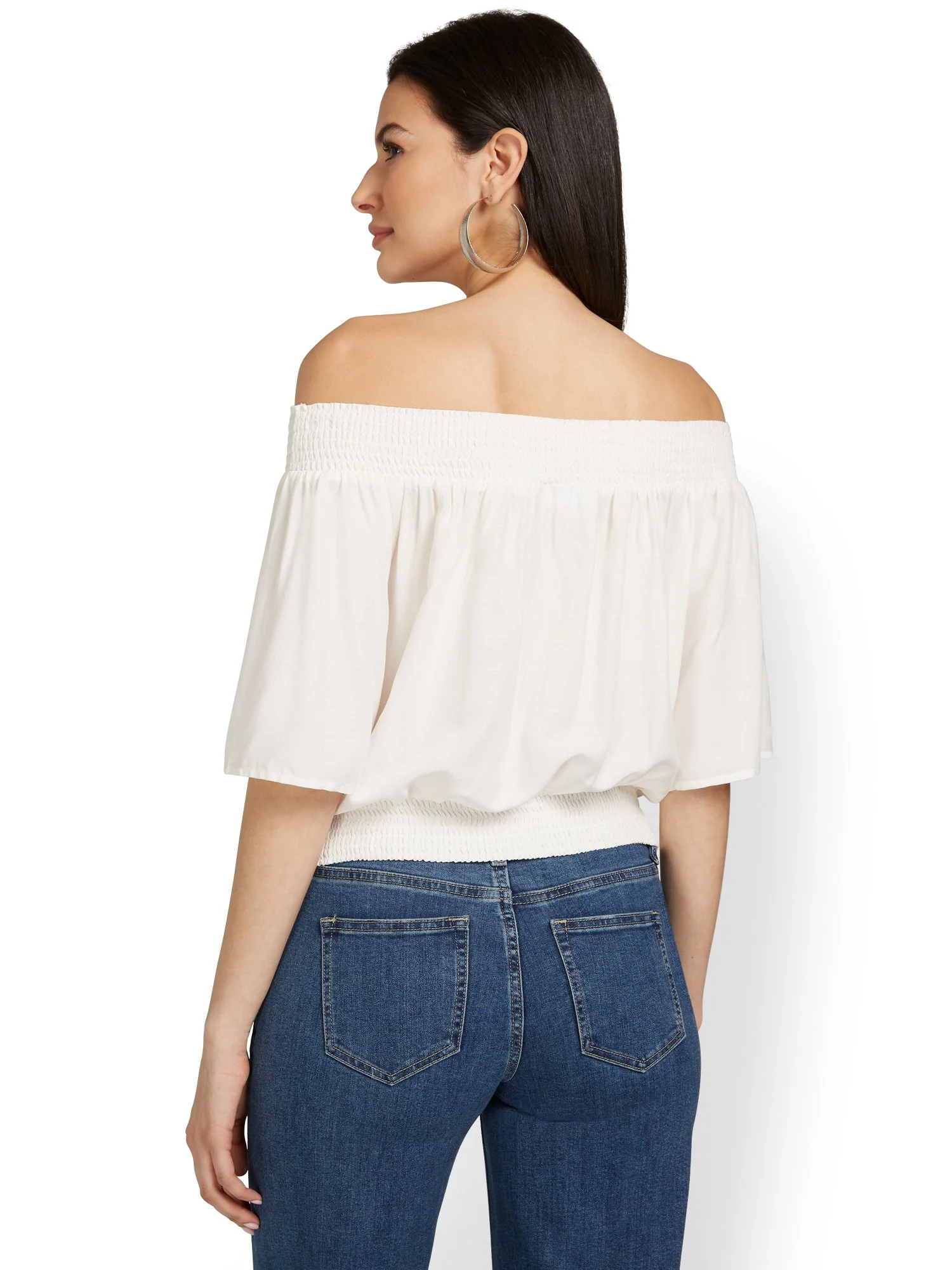 Floral-Embroidered Off-The-Shoulder Top - Image 3