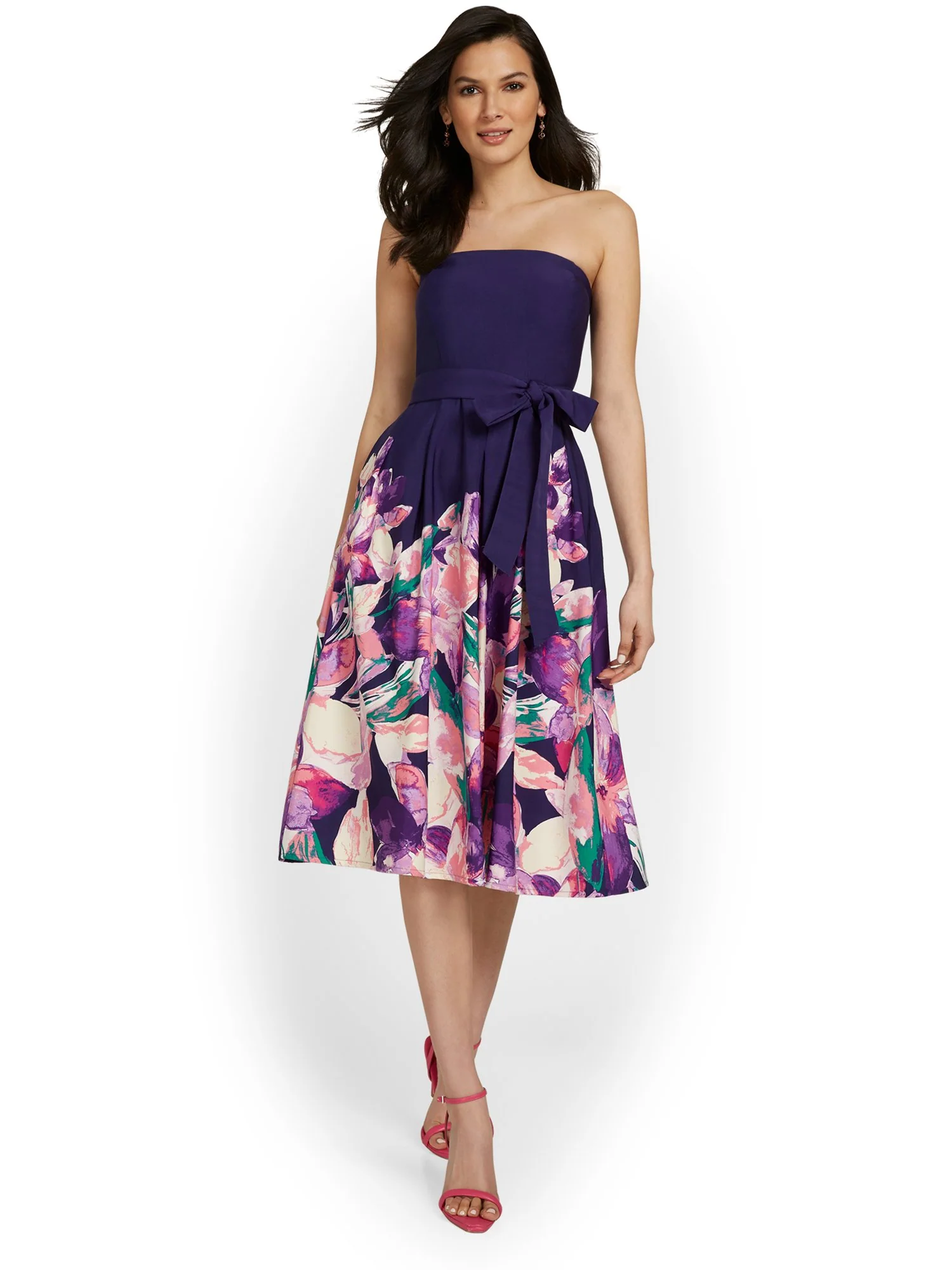 Floral Flare Midi Dress - Image 2