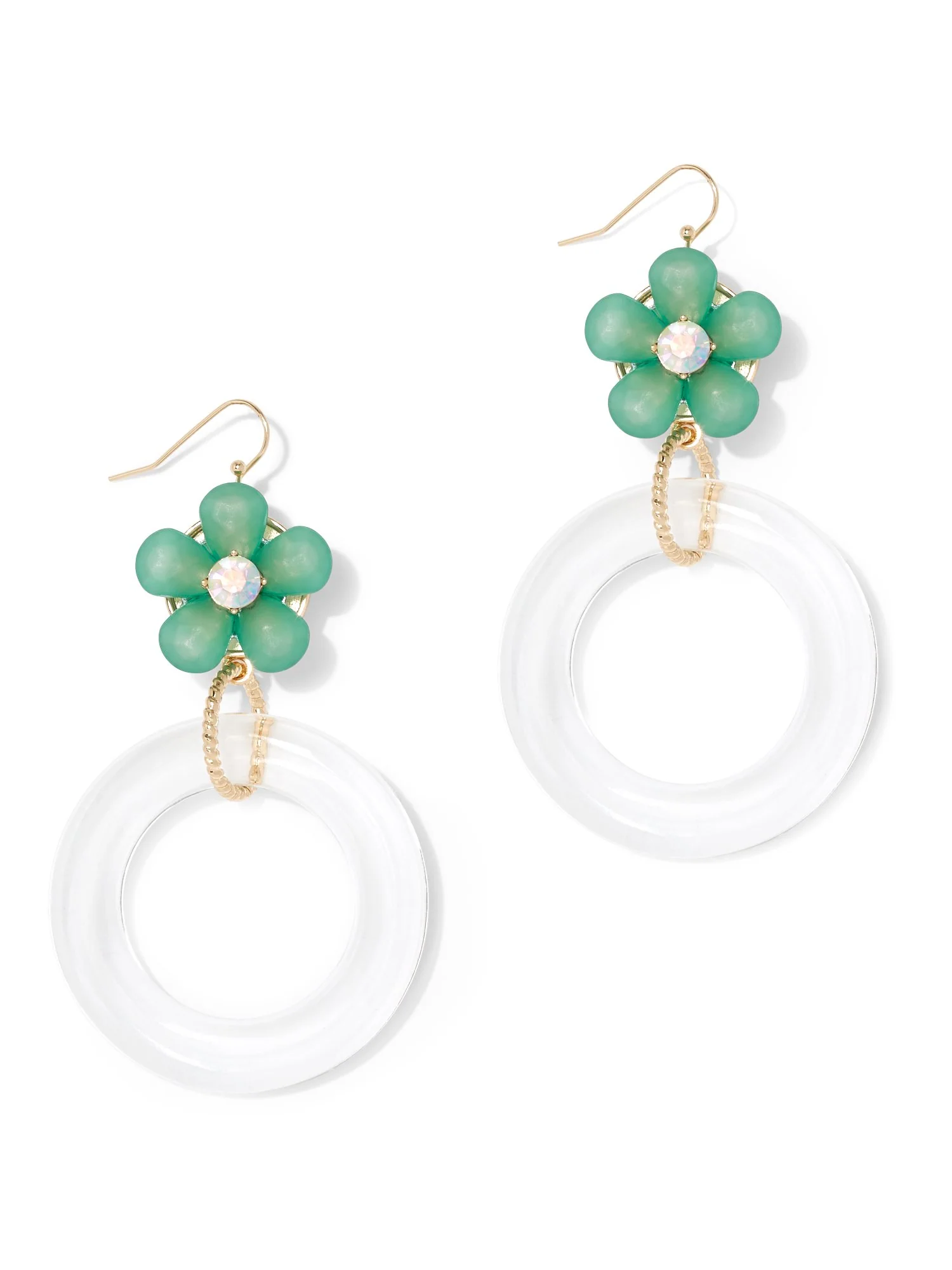 Floral Hoop Drop Earring