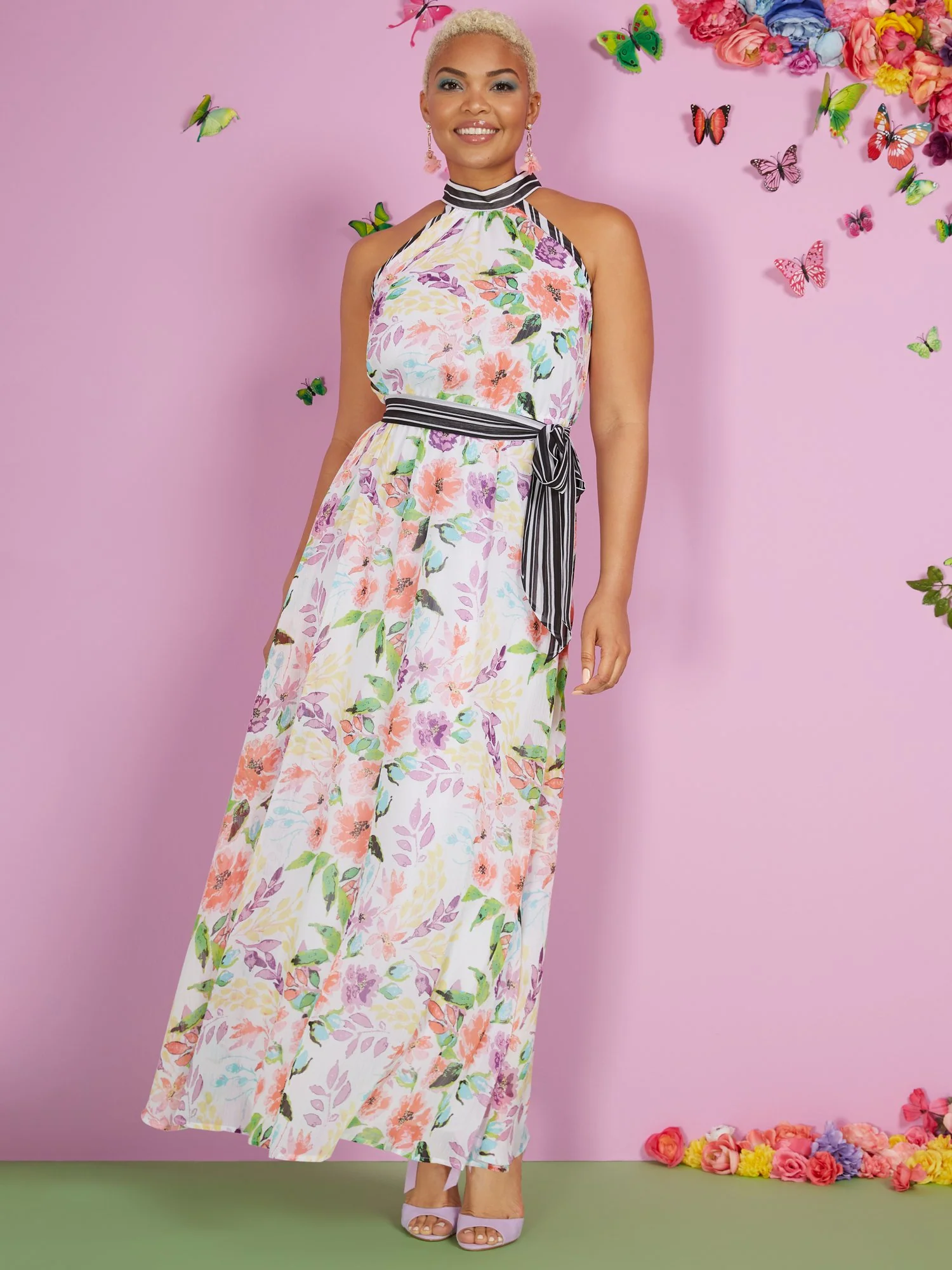 Floral-Print Halter Maxi Dress - Image 2