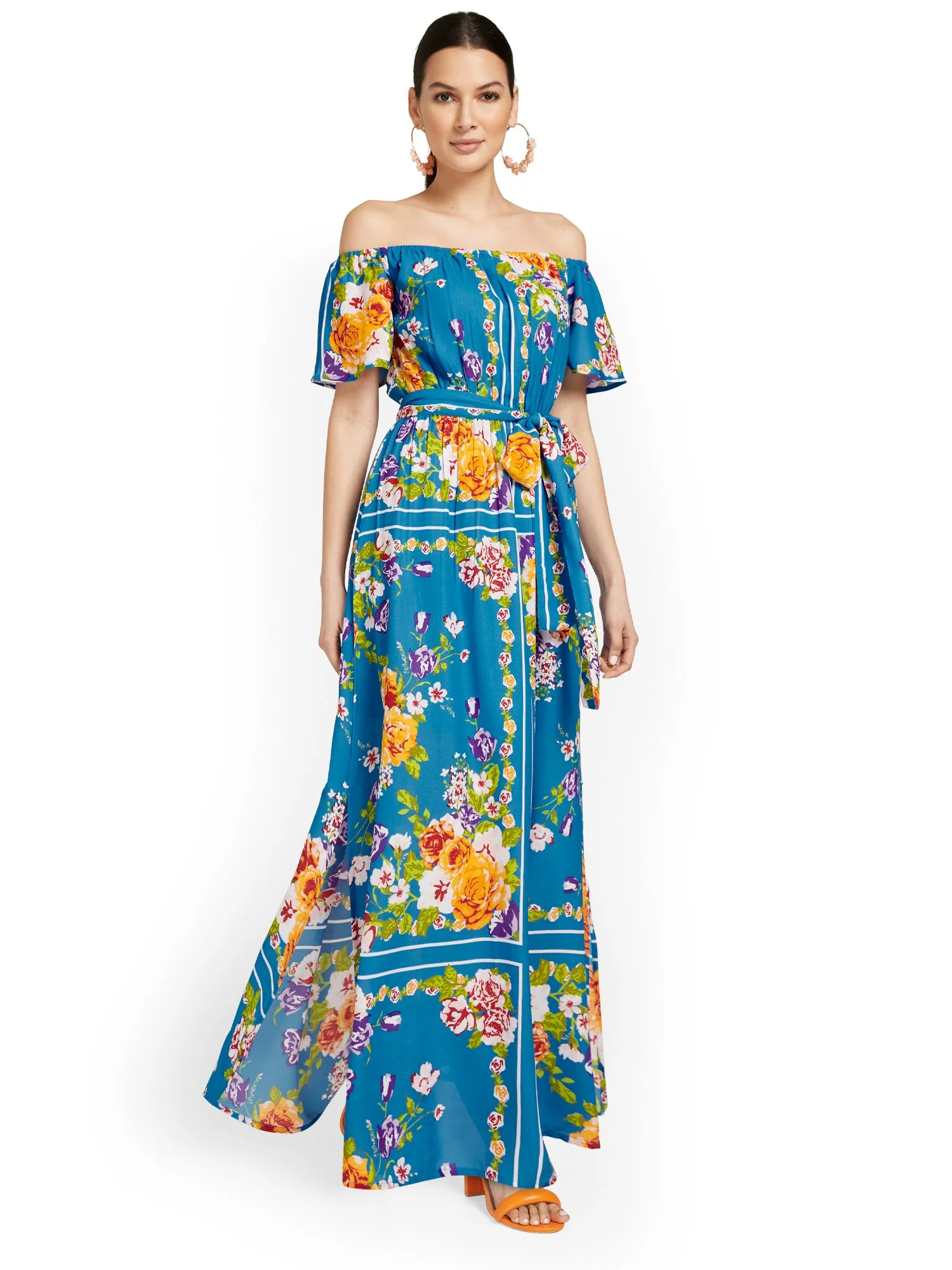 Floral-Print Off-The-Shoulder Maxi Dress - Image 2