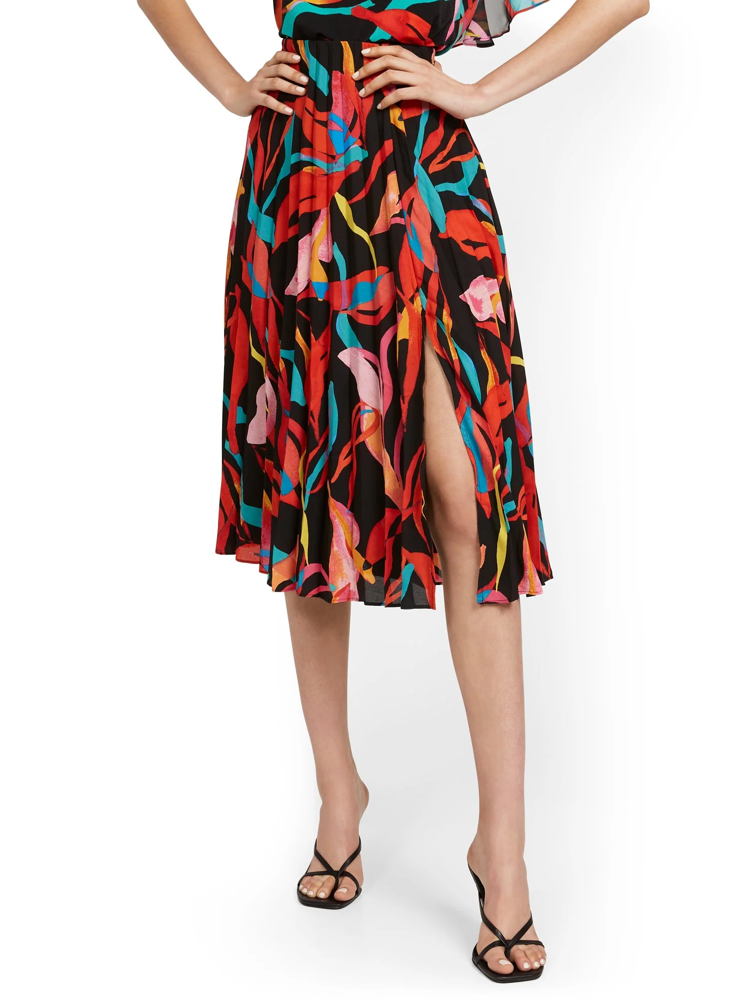 Floral-Print Pleated Skirt - Image 2