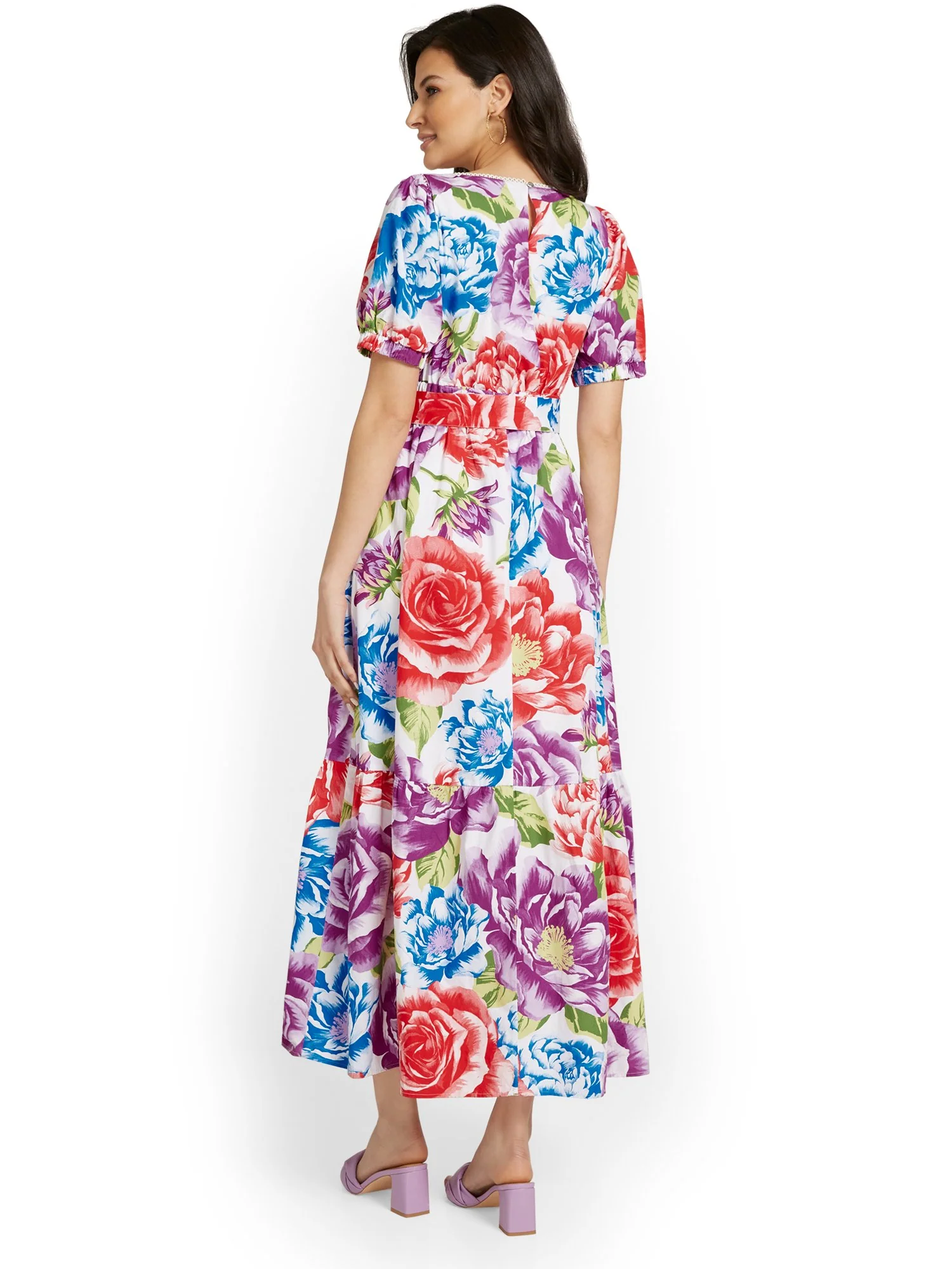 Floral-Print Puff-Sleeve Maxi Dress - Image 3