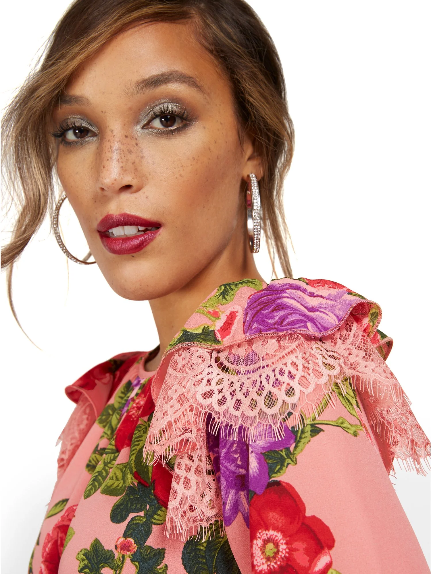 Floral-Print Ruffle-Sleeve Blouse - Image 4