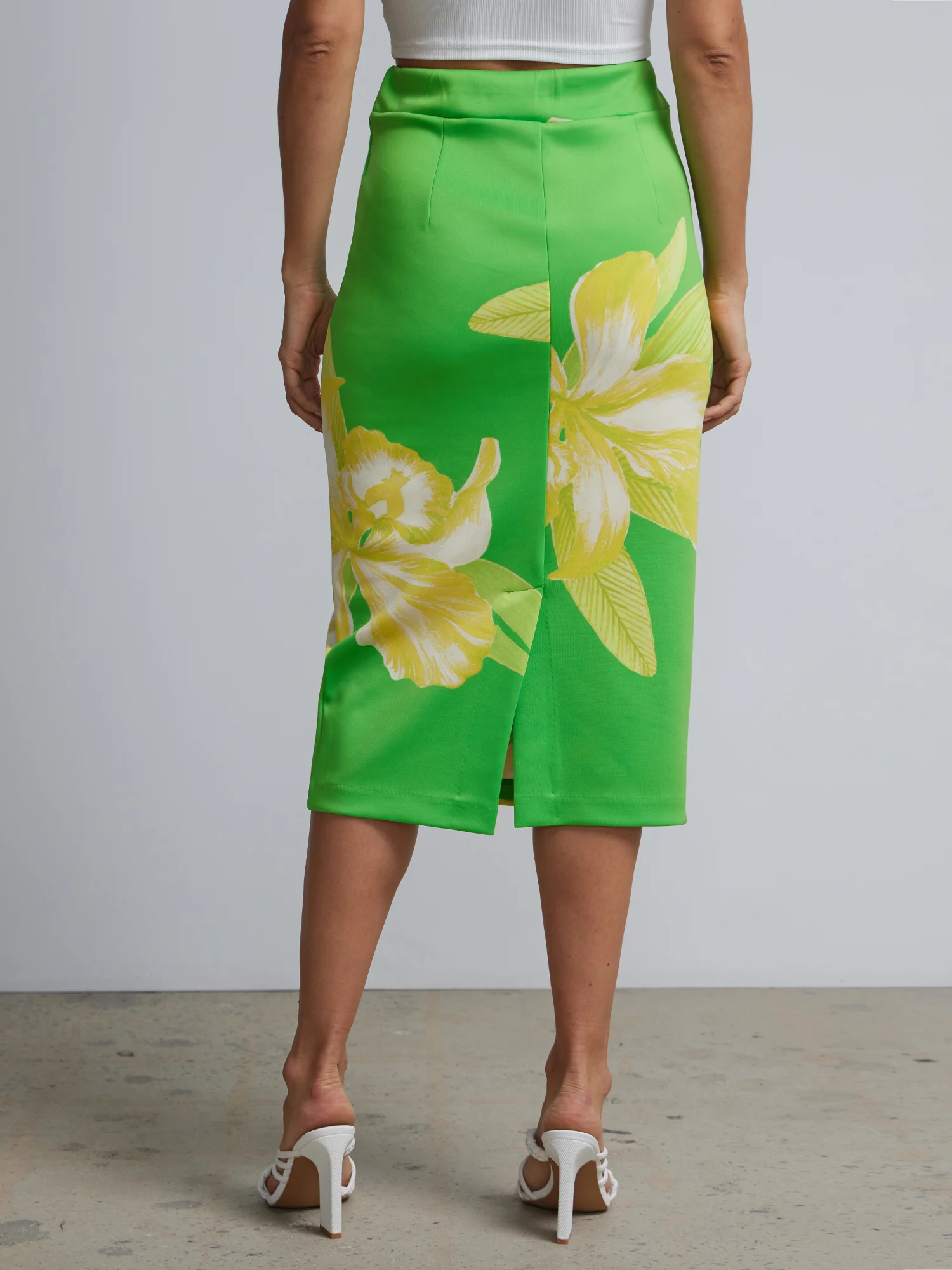 Floral-Print Scuba Pencil Skirt - Image 3