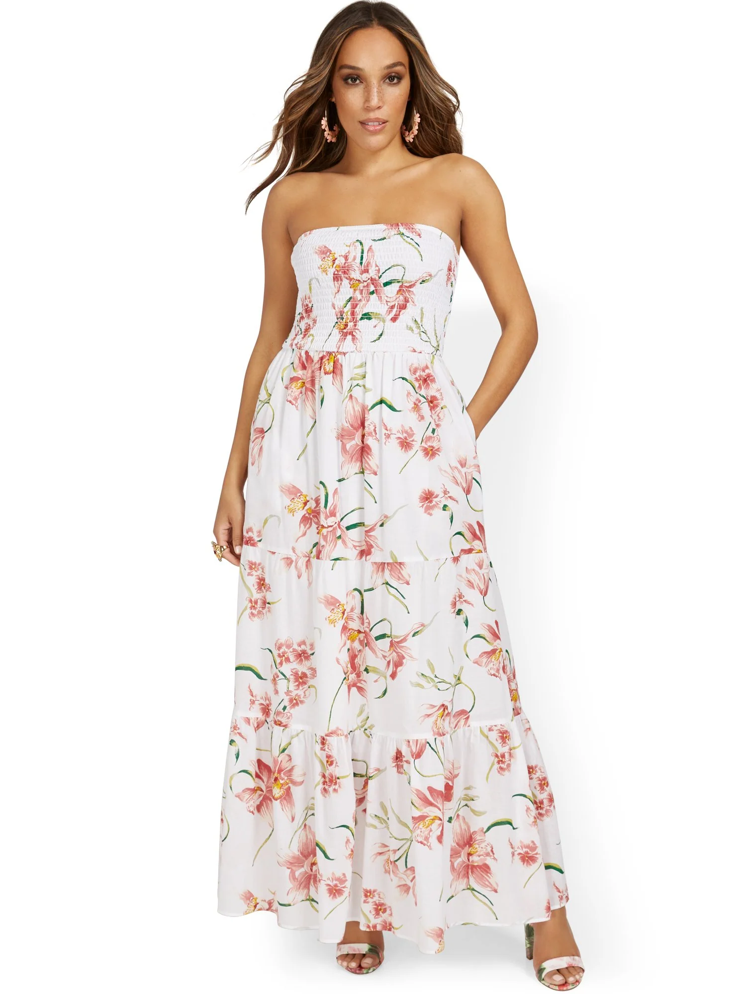 Floral-Print Smocked Maxi Dress - Image 2