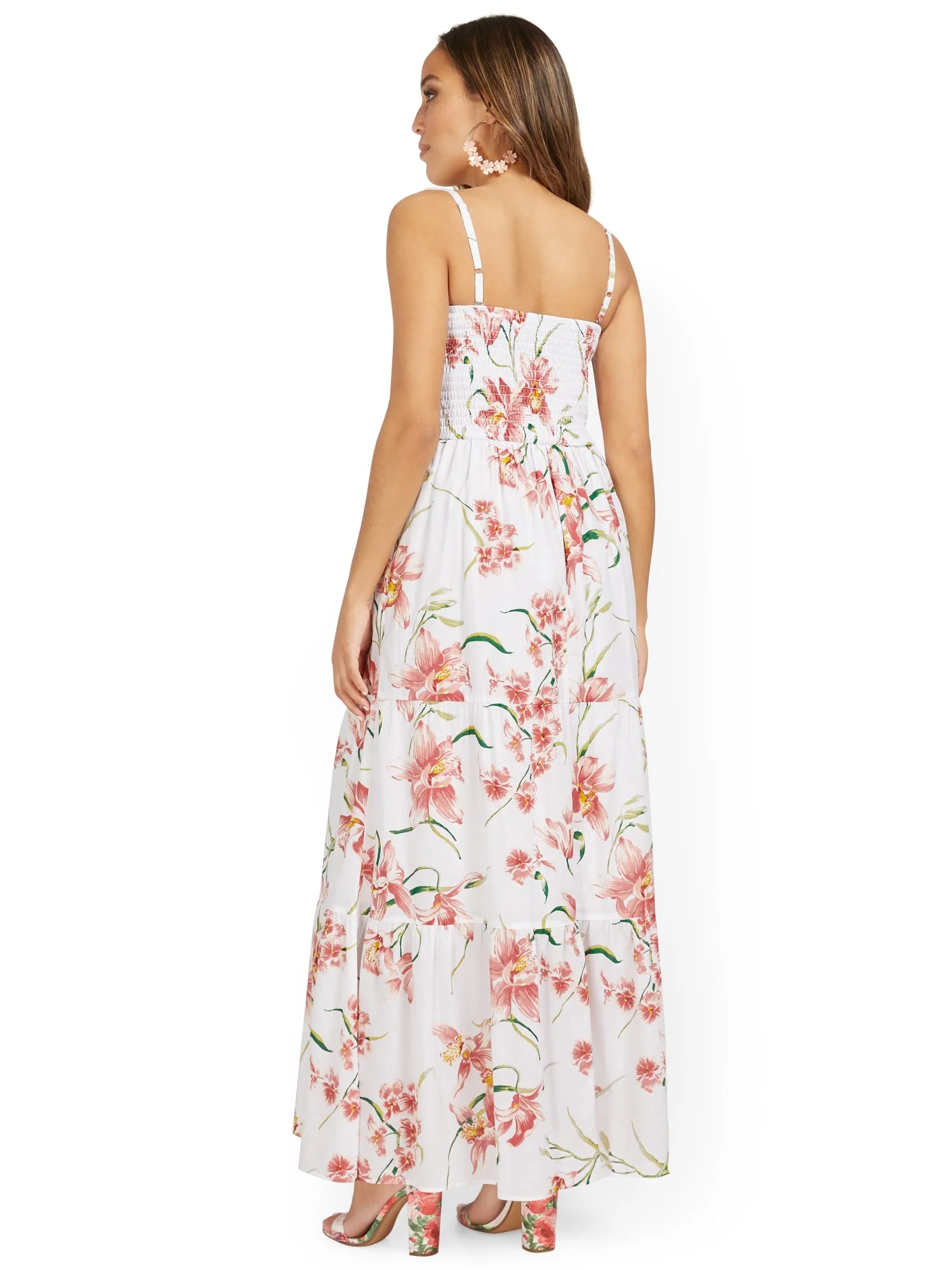 Floral-Print Smocked Maxi Dress - Image 3