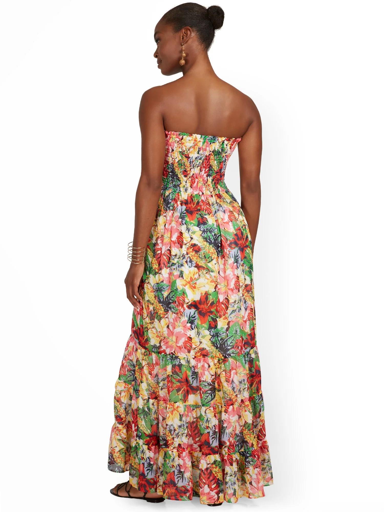 Floral-Print Strapless Maxi Dress - Image 3