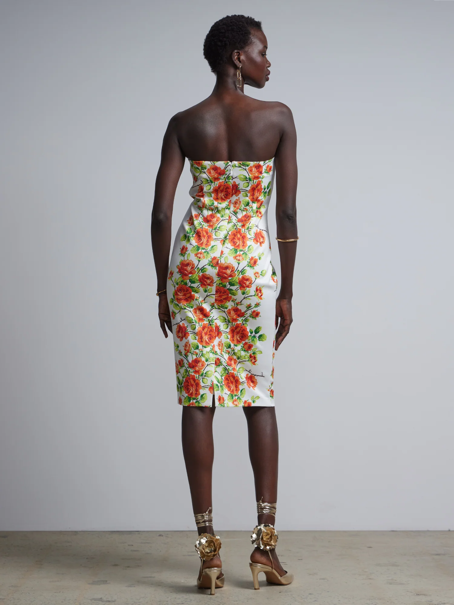 Floral-Print Strapless Sheath Dress - Image 3
