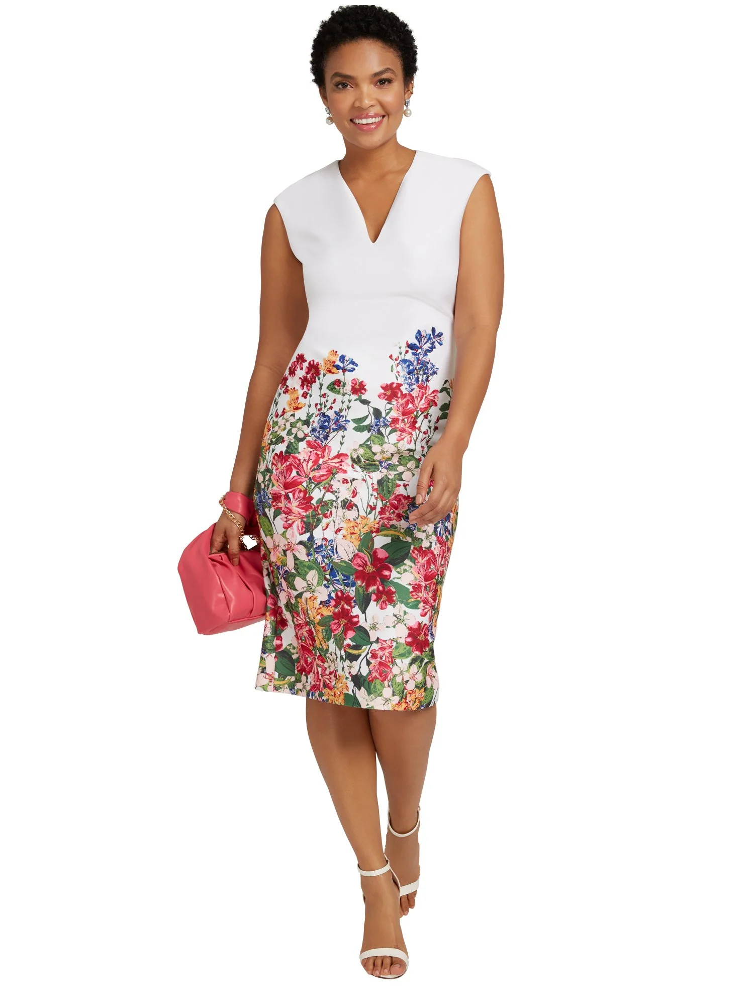 Floral-Print V-Neck Sheath Dress - Image 2