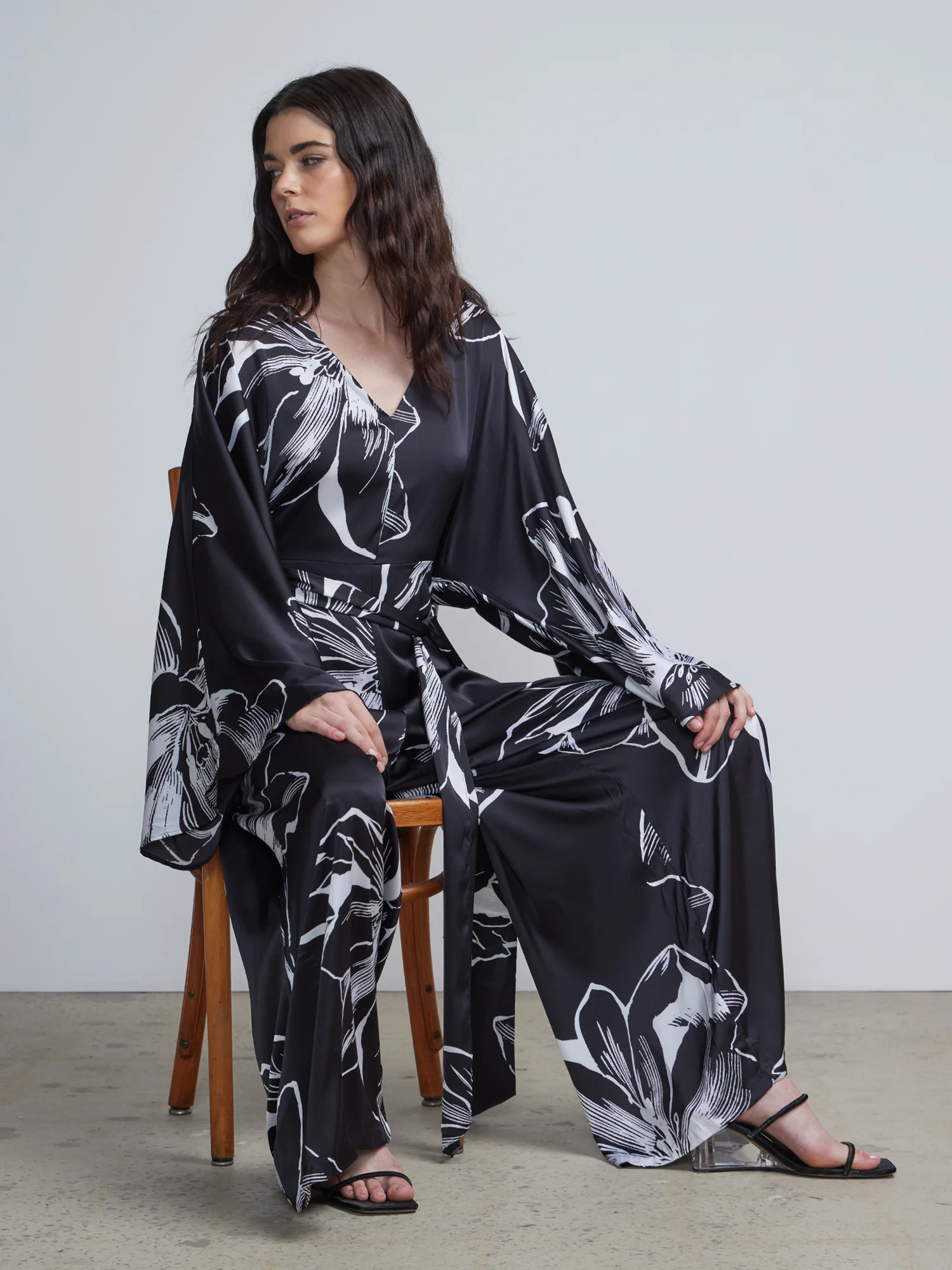 Floral Printed Long Sleeve Jumpsuit - Image 2