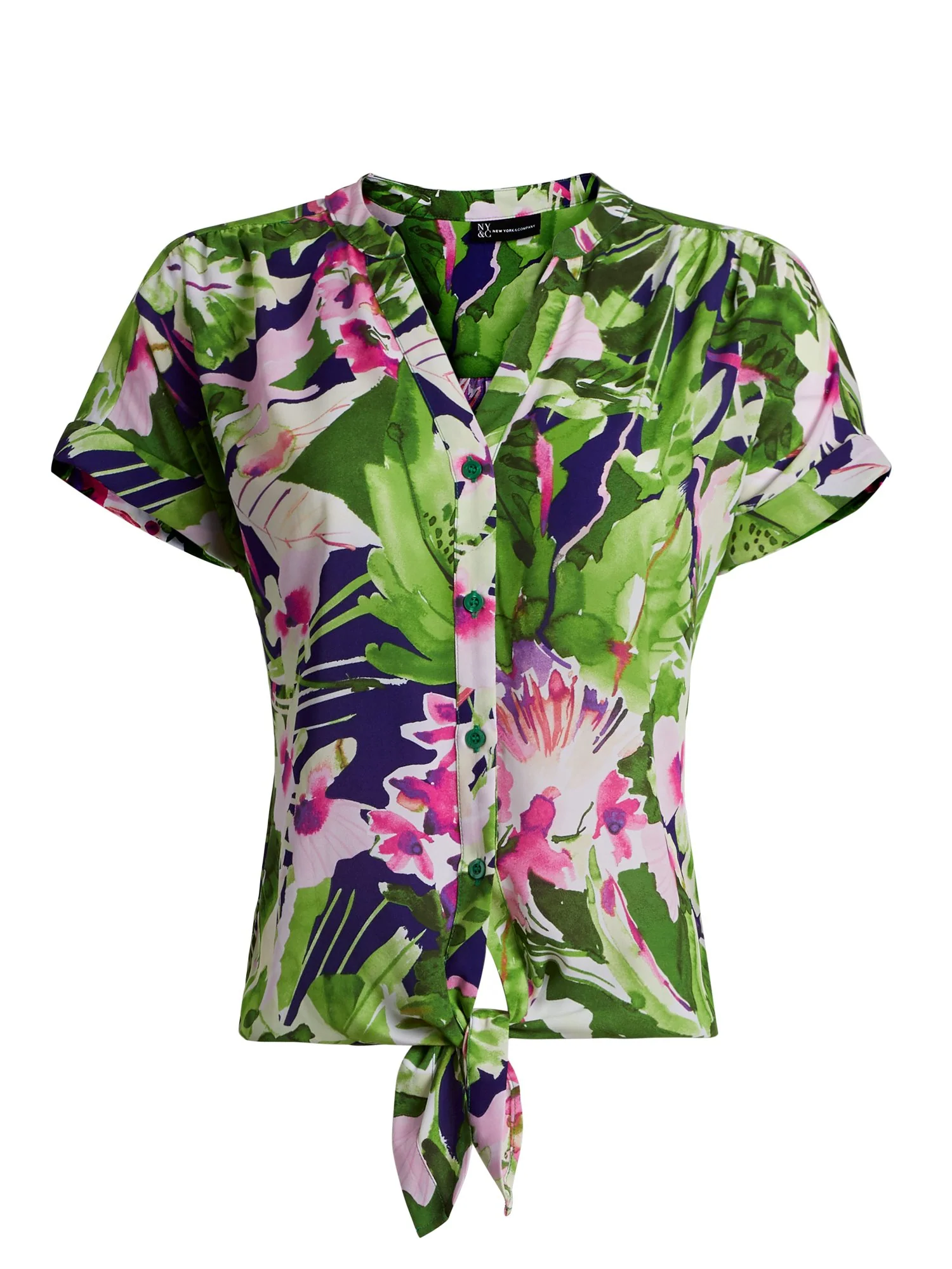 Floral Tie-Front Shirt