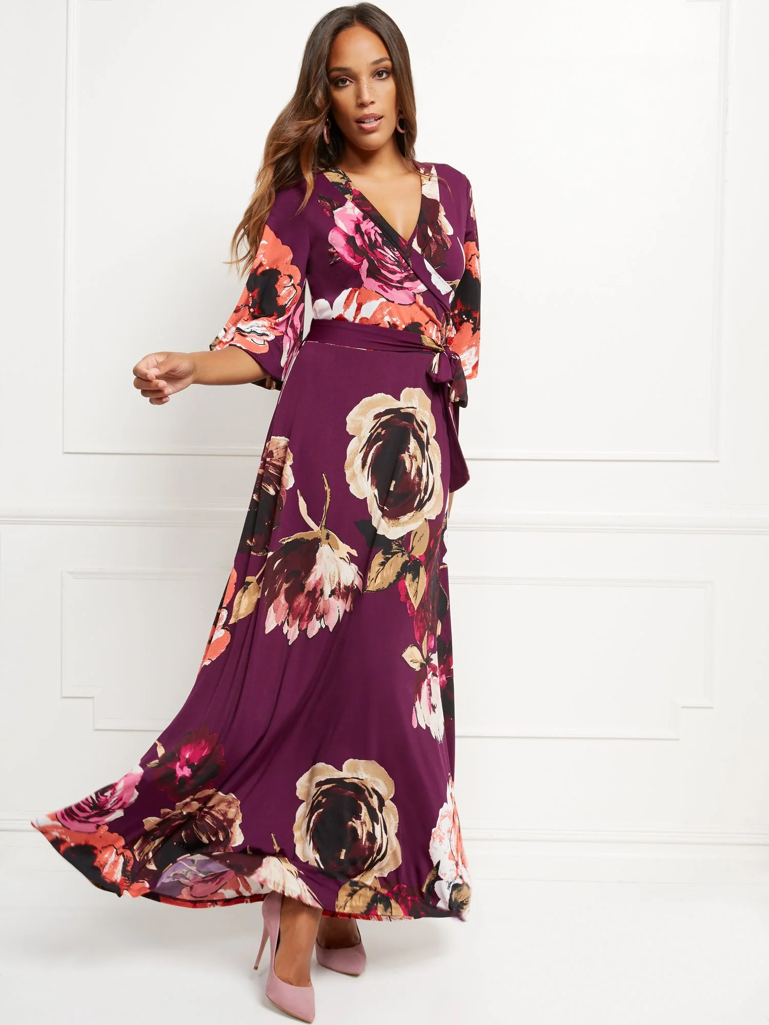 Floral Wrap Maxi Dress - Image 2
