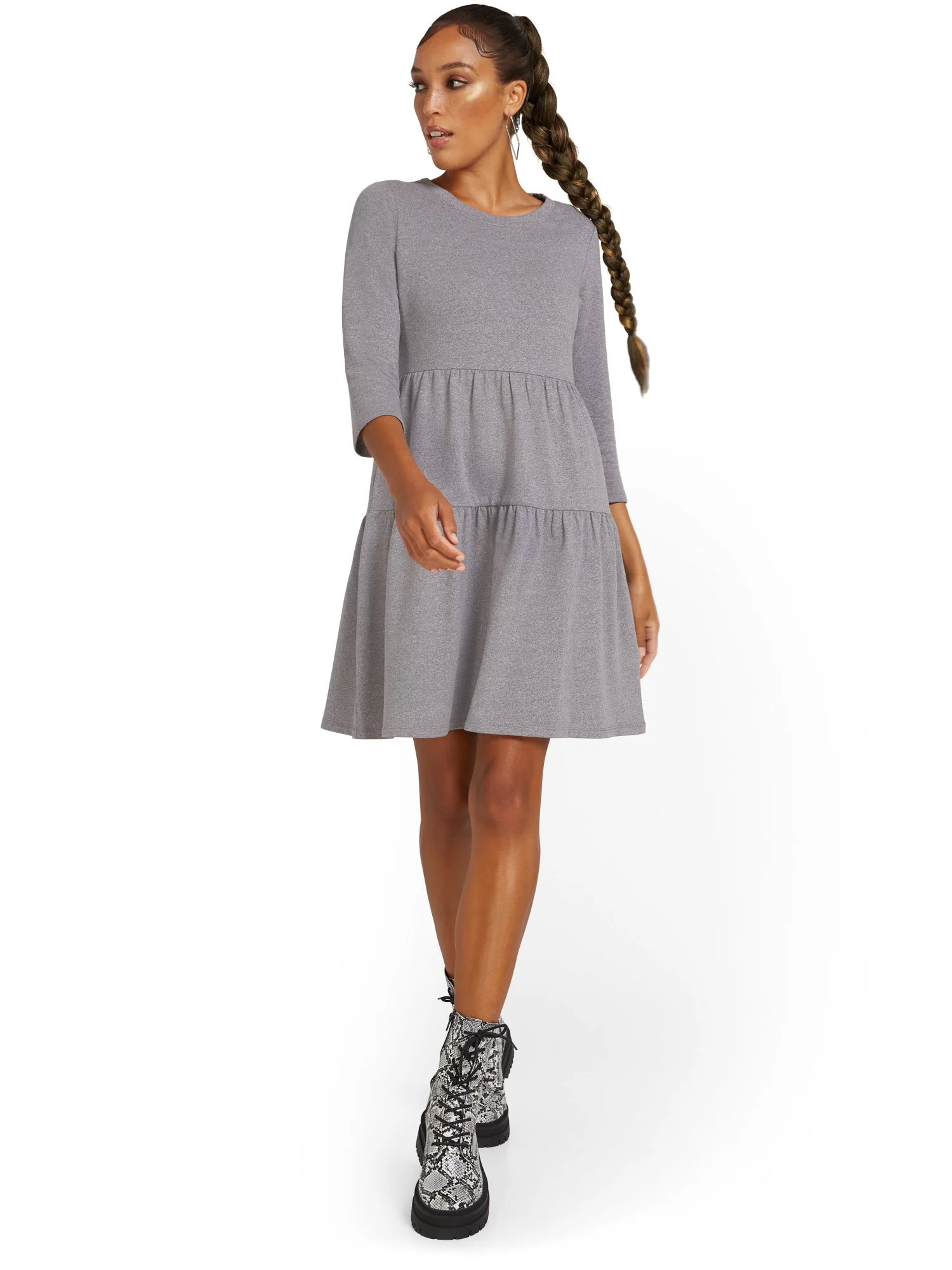Flounce Sweatshirt Dress - Image 6