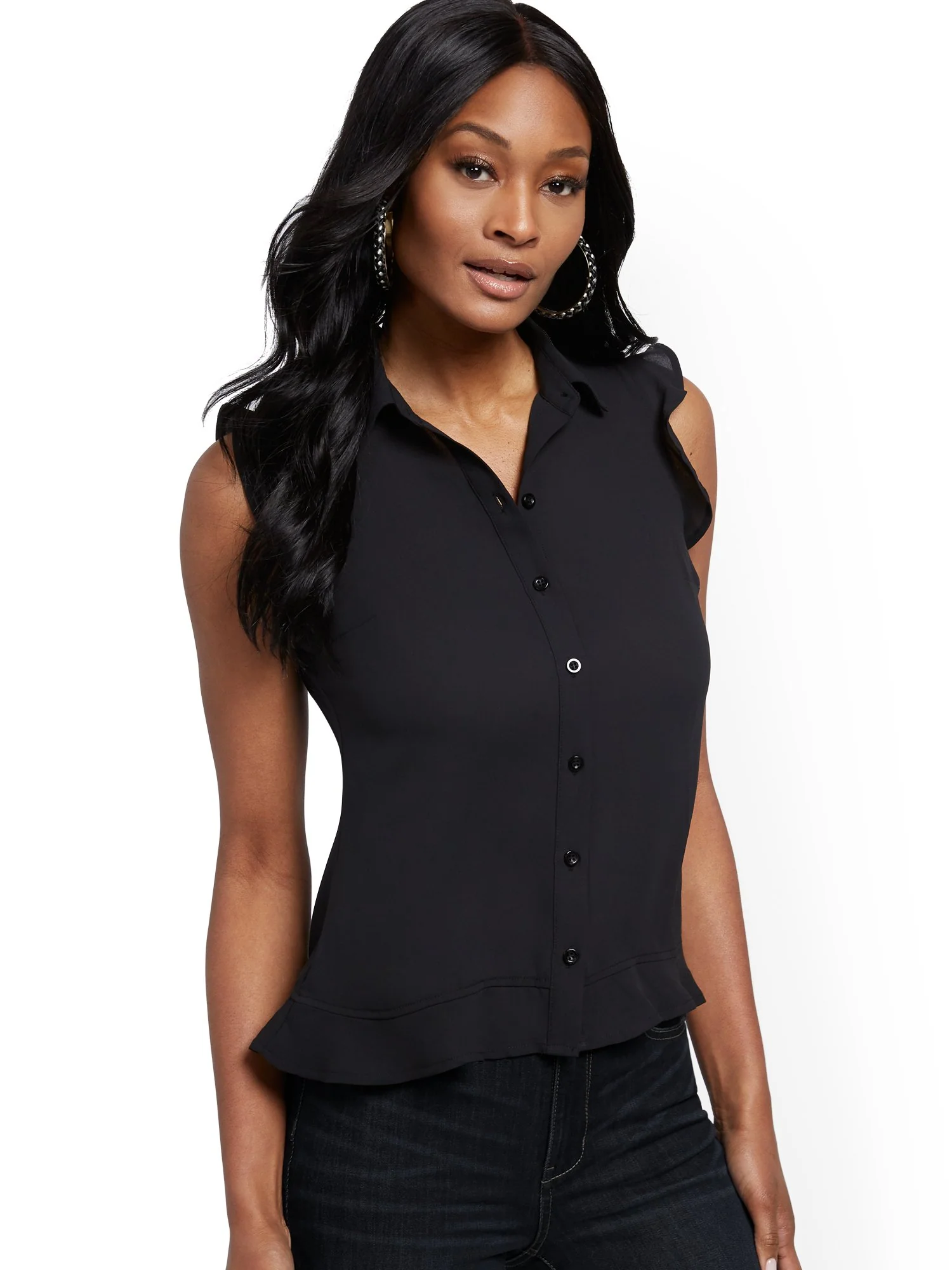 Flounced-Hem Blouse - Image 2
