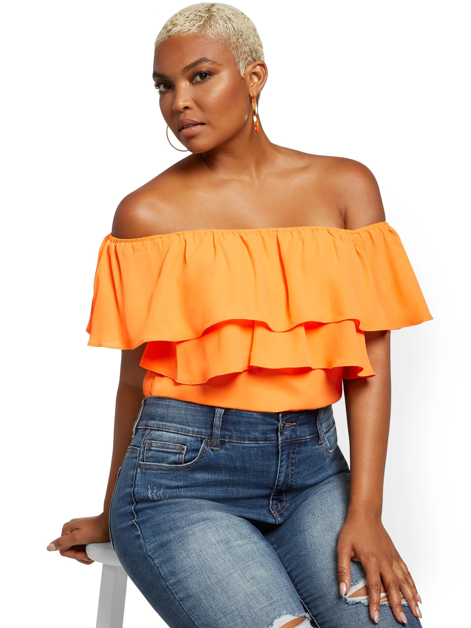 Flounced Off-The-Shoulder Top - 7th Avenue - Image 13