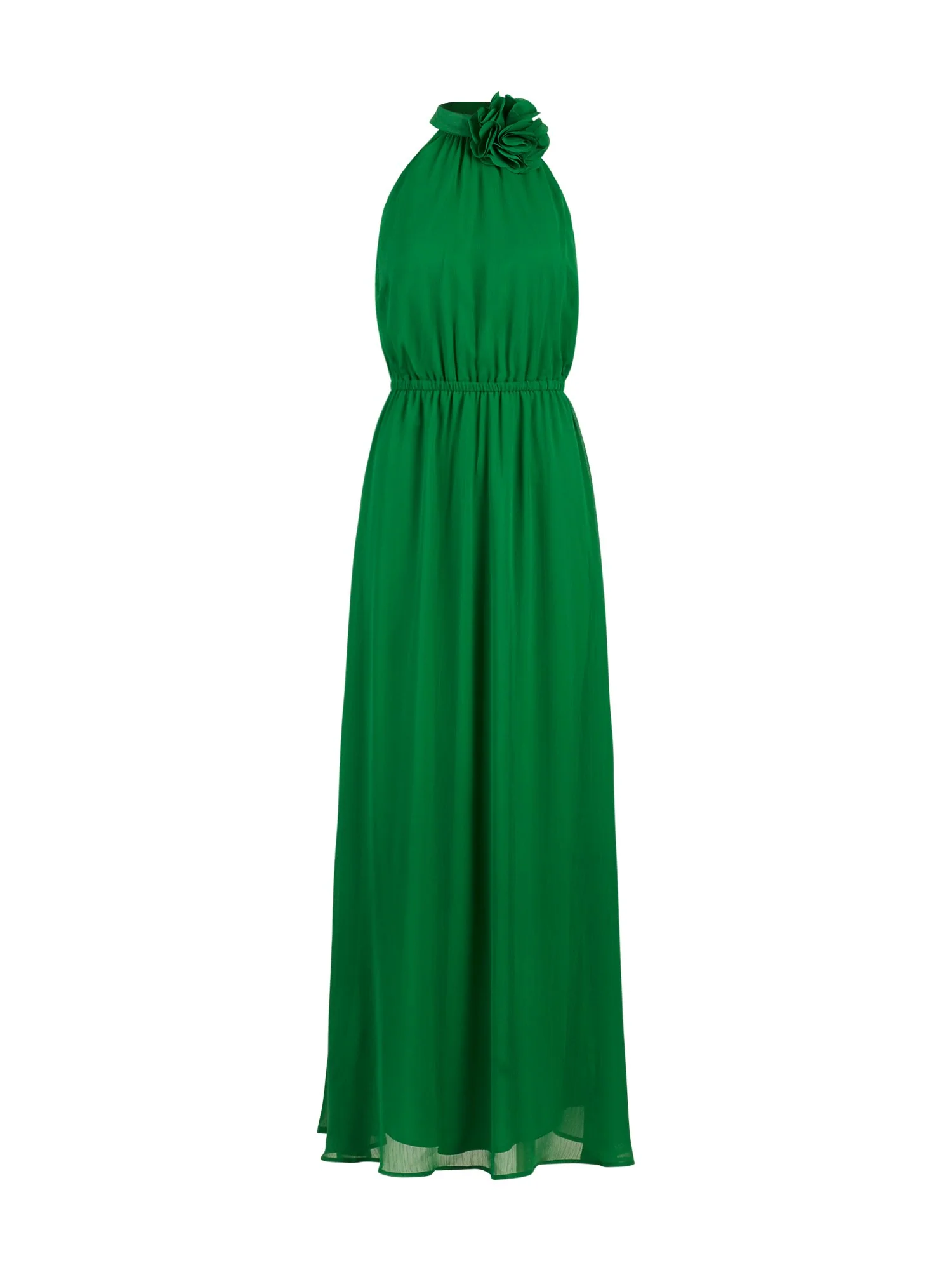 Flower-Accent Halter Maxi Dress - Image 2