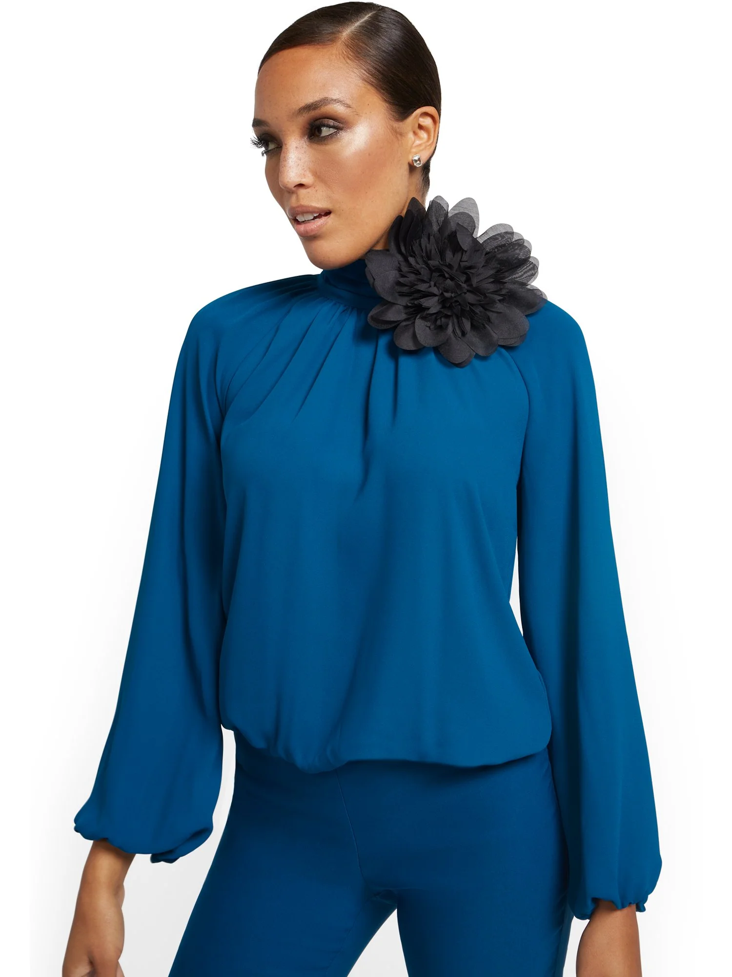 Flower-Pin Blouse