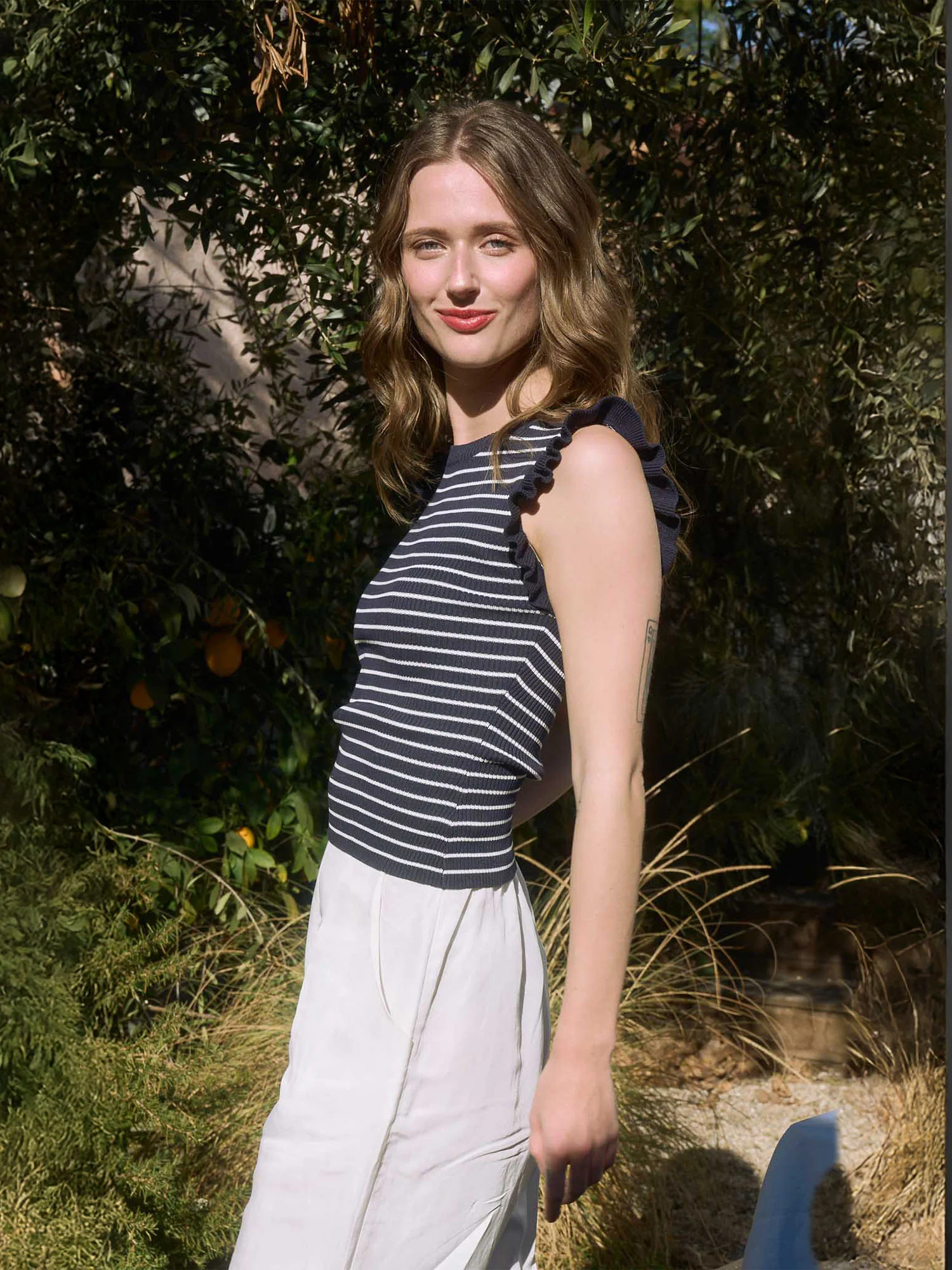 Fluter Short Sleeve Stripe Knit Shirt - Image 3
