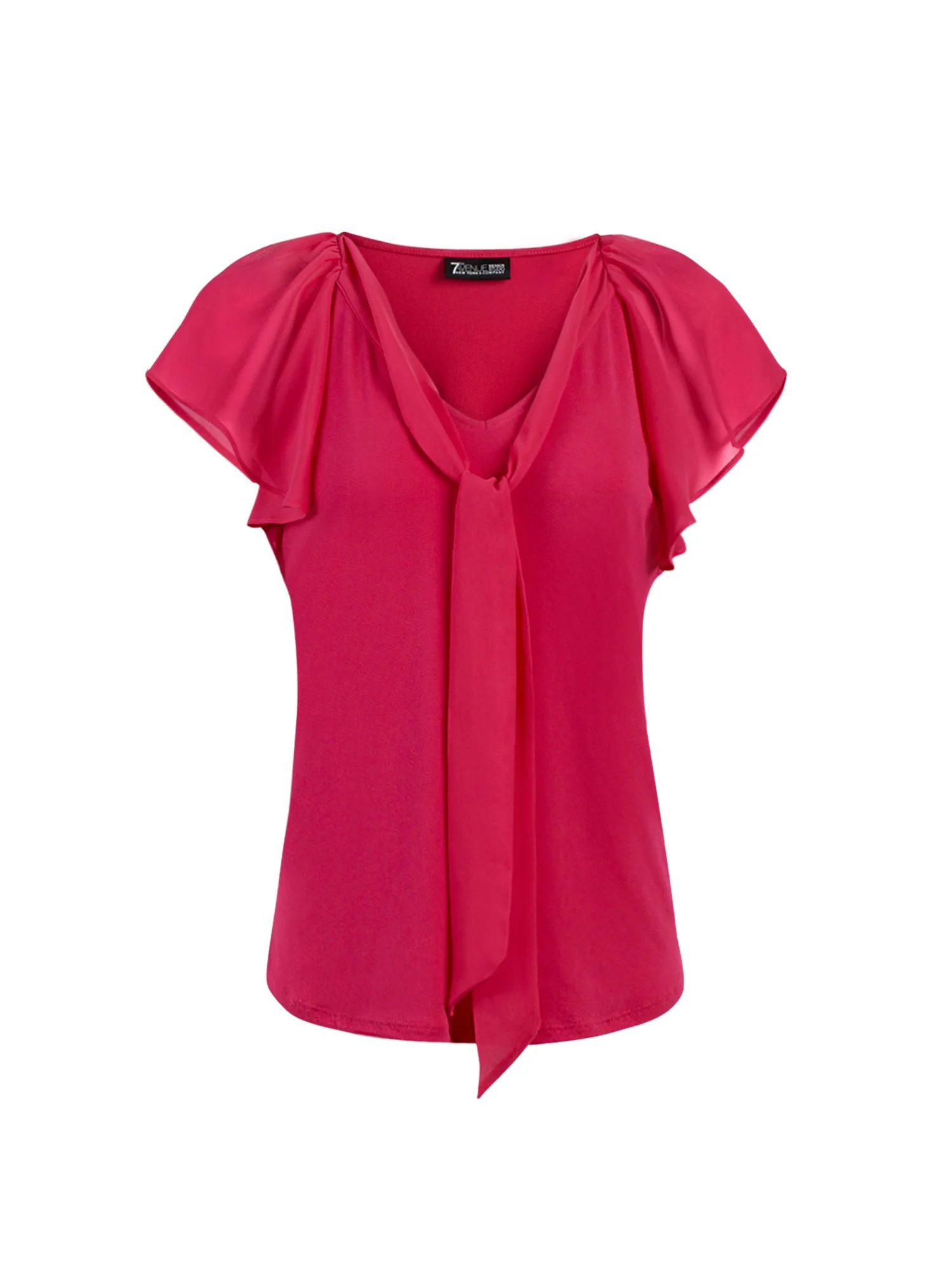 Flutter-Sleeve Tie-Front Top - 7th Avenue - Image 23