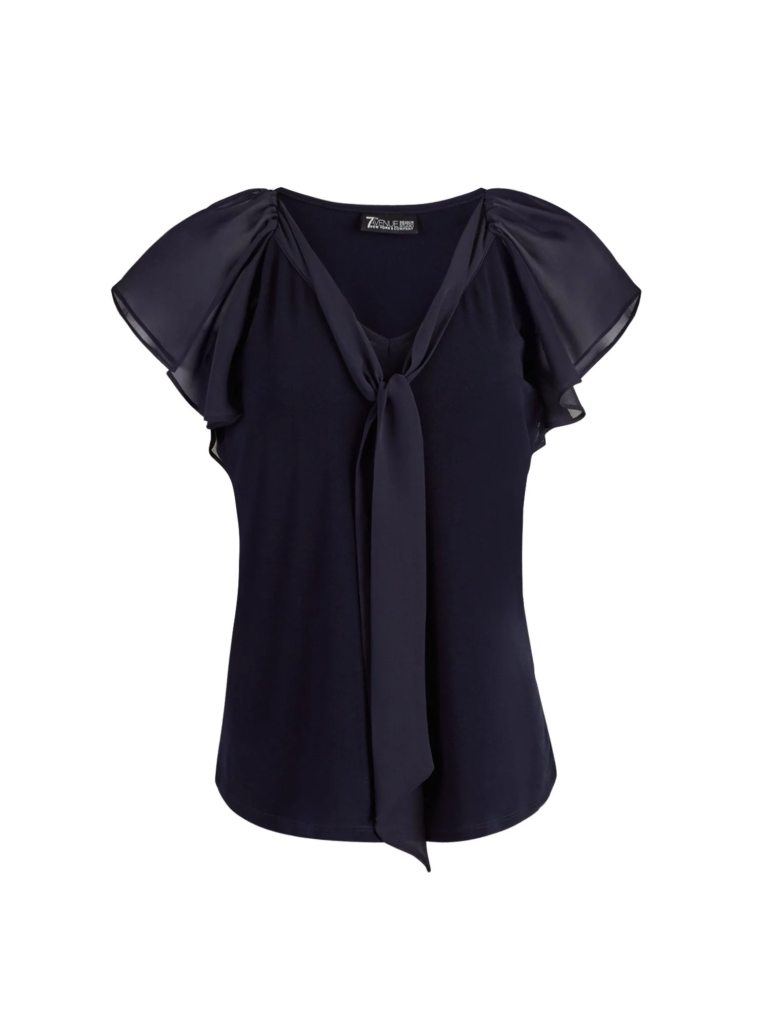 Flutter-Sleeve Tie-Front Top - 7th Avenue - Image 36