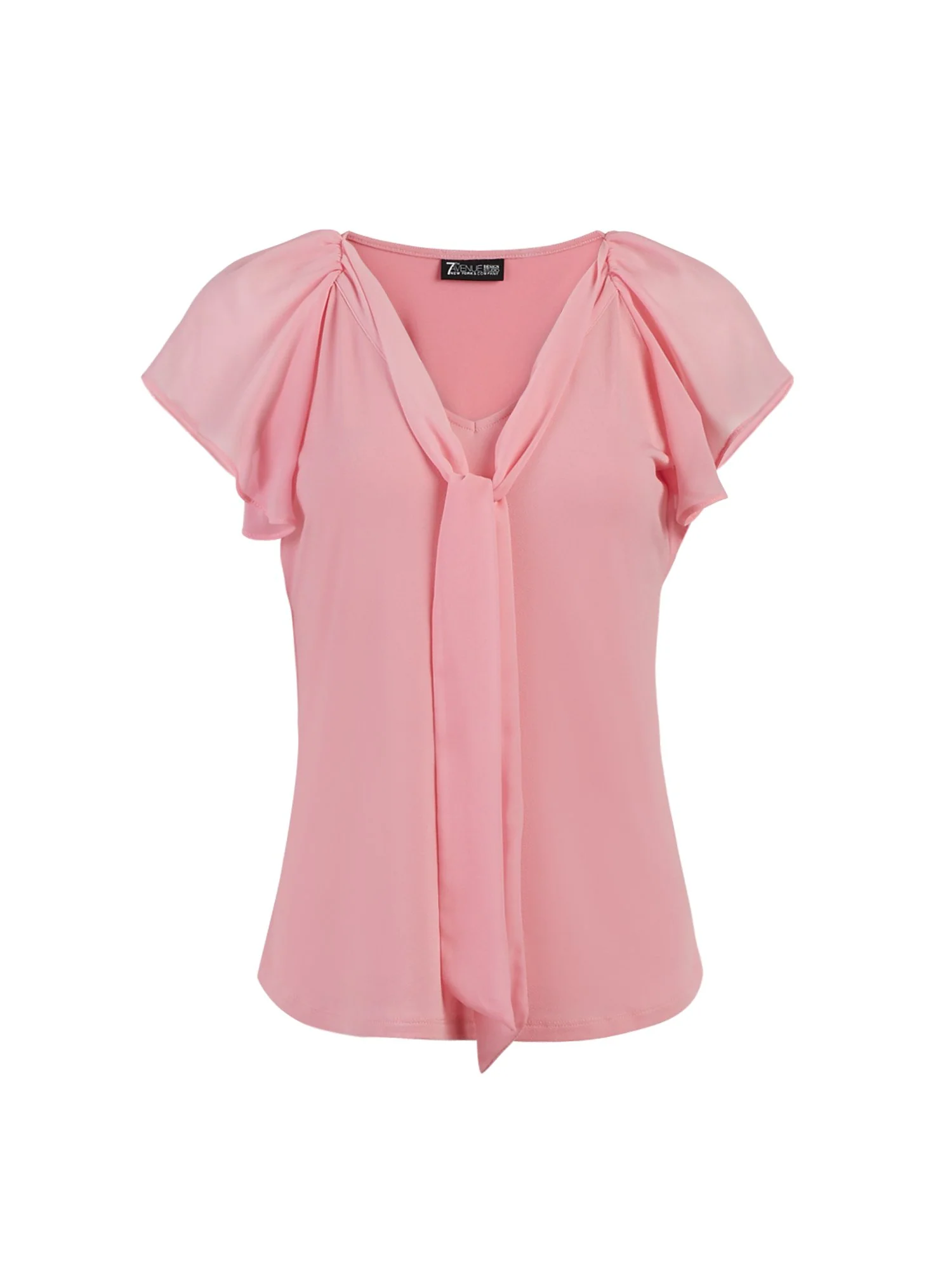 Flutter-Sleeve Tie-Front Top - 7th Avenue - Image 8