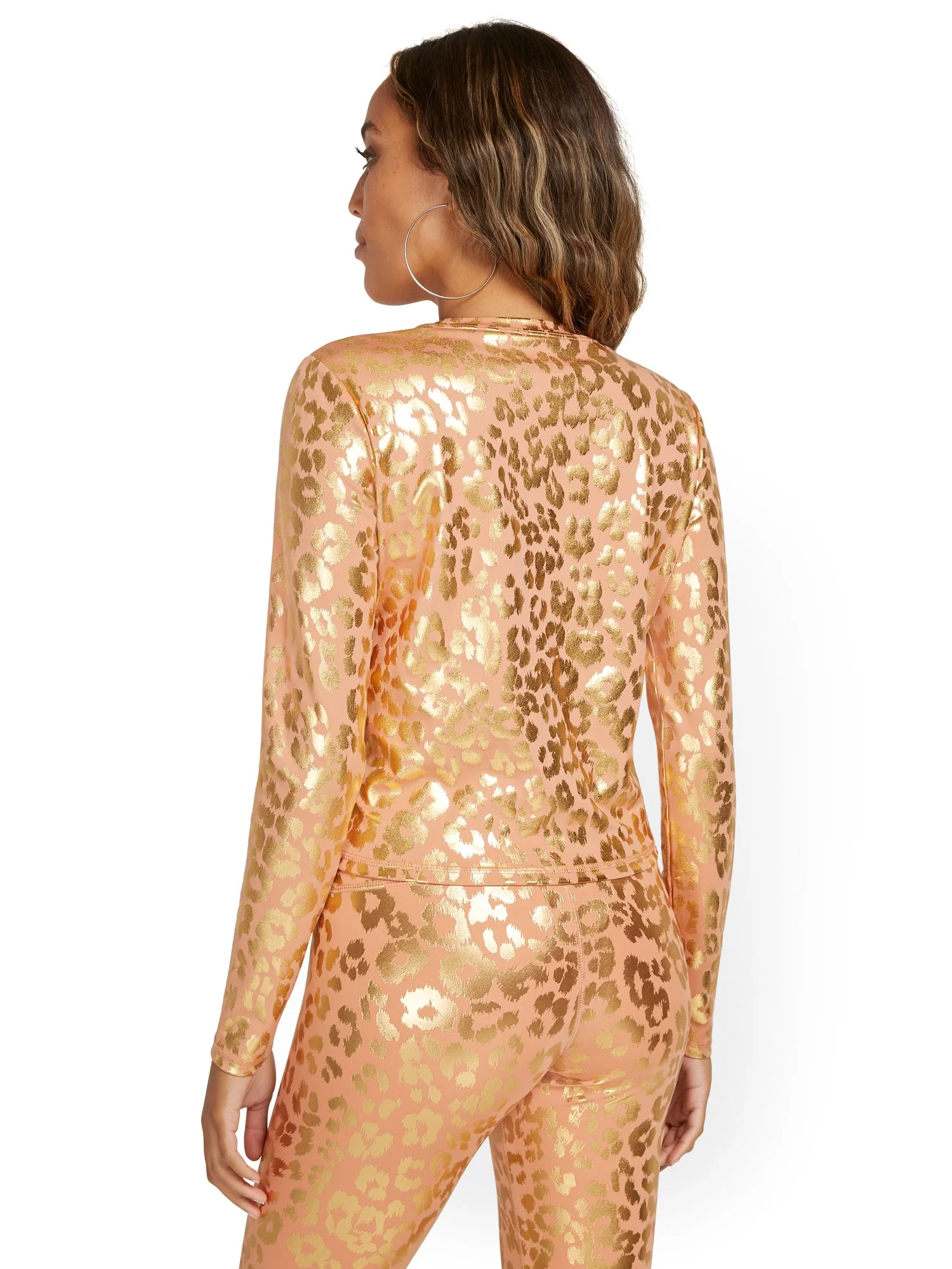 Foil Leopard-Print Yoga Top - Image 3